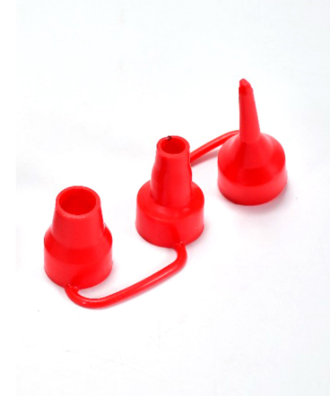 Close-up of electric air pump with three different nozzles