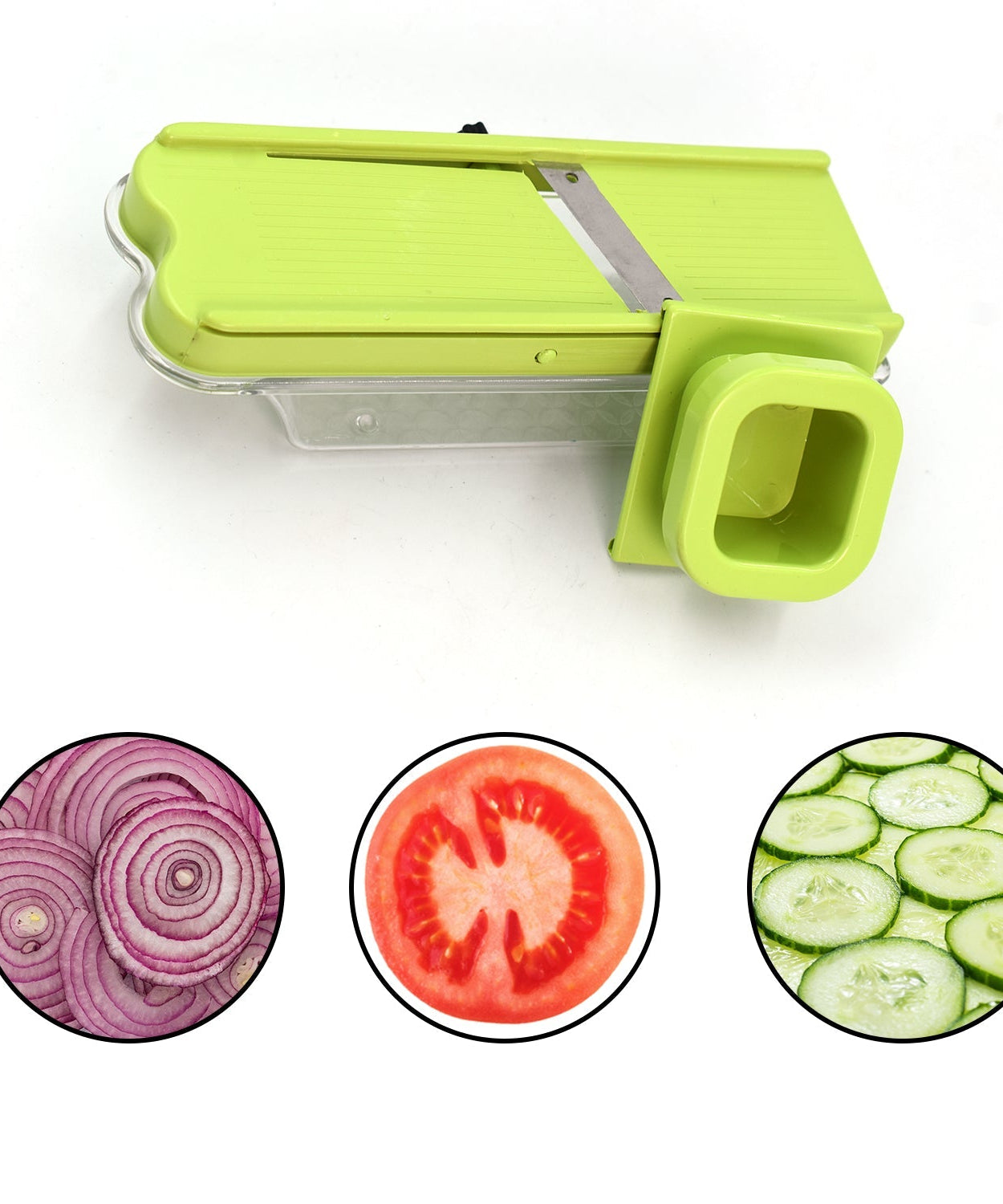 Stainless steel vegetable and dry fruit slicer.
