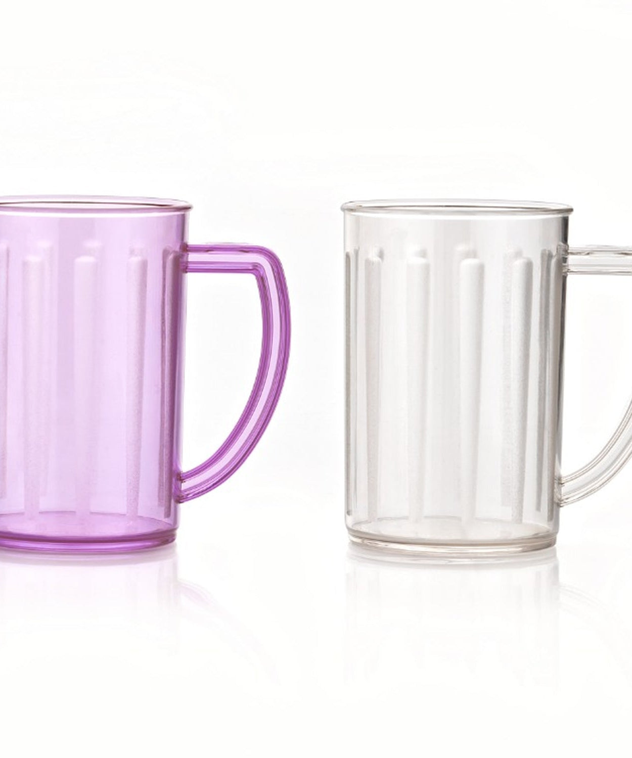 Stylish Juice Glass With Handle, Water Glass, Beer Glass, Milk Shake Glass, Multipurpose Glass Plastic Beer Mug, Unbreakable Beer Tasting Glasses, Clear Juice Glasses Suitable for Kids (2 pc)