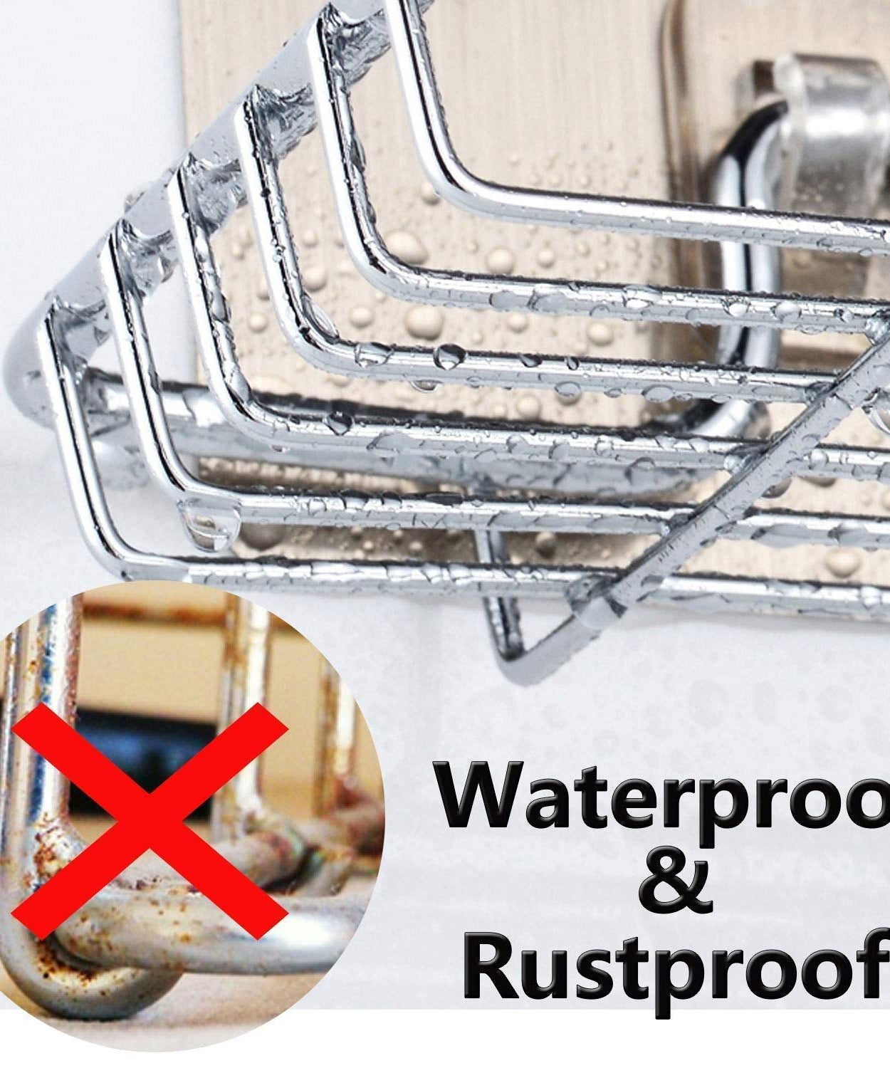 Kitchen Bathroom Soaps Storage Rack with 2 Hook for Home