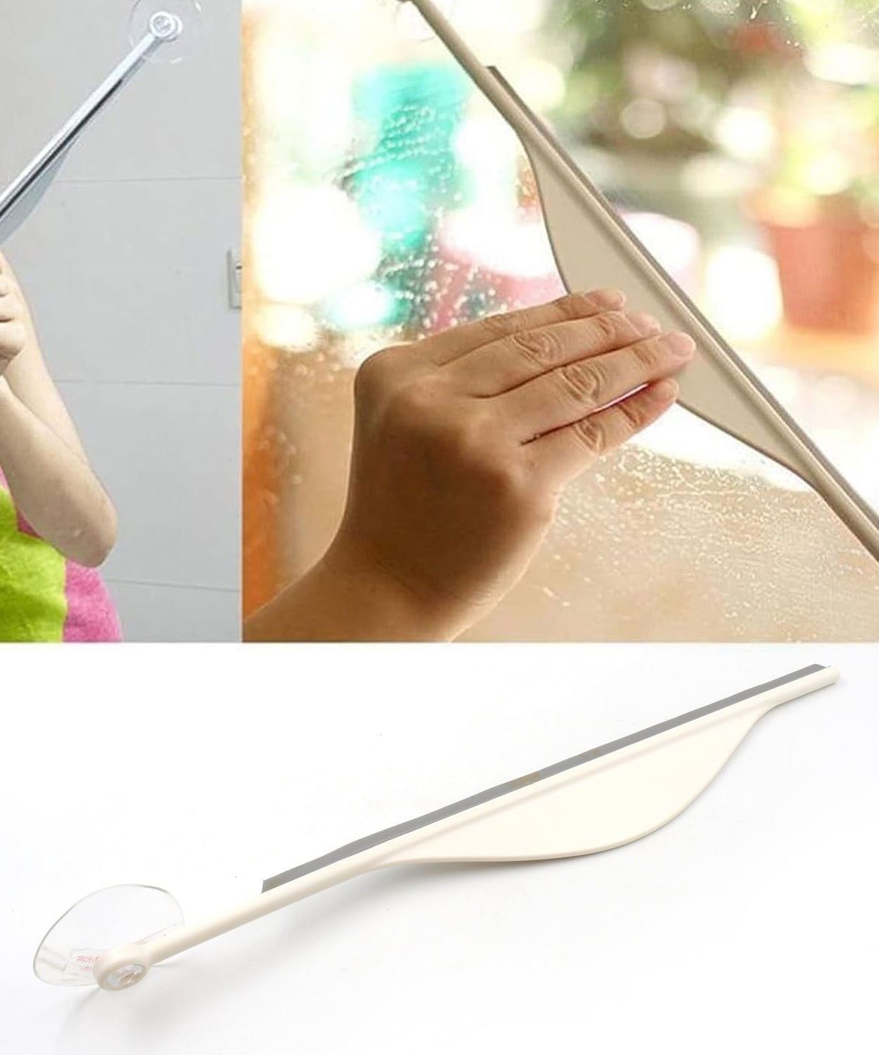 All-in-one cleaner squeegee for bathroom and windows