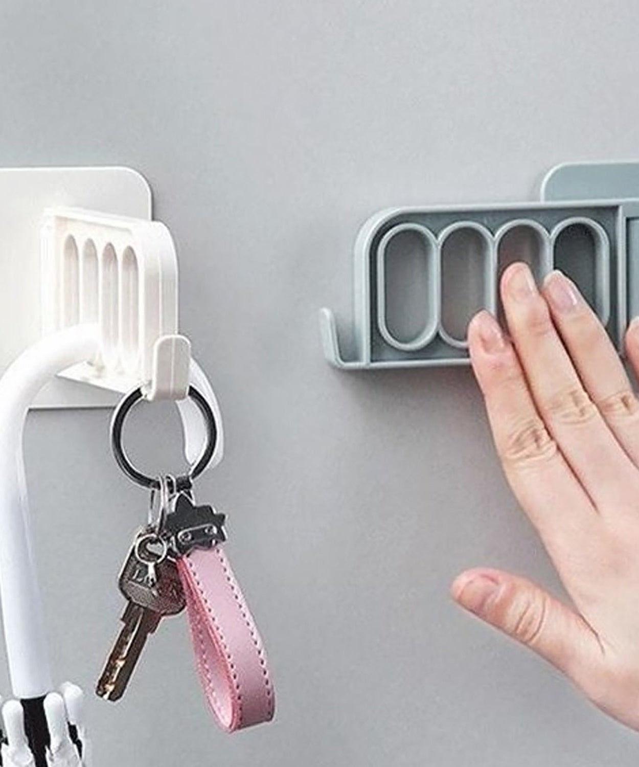Single door hook for use in multiple areas like bathroom, kitchen, or bedroom.