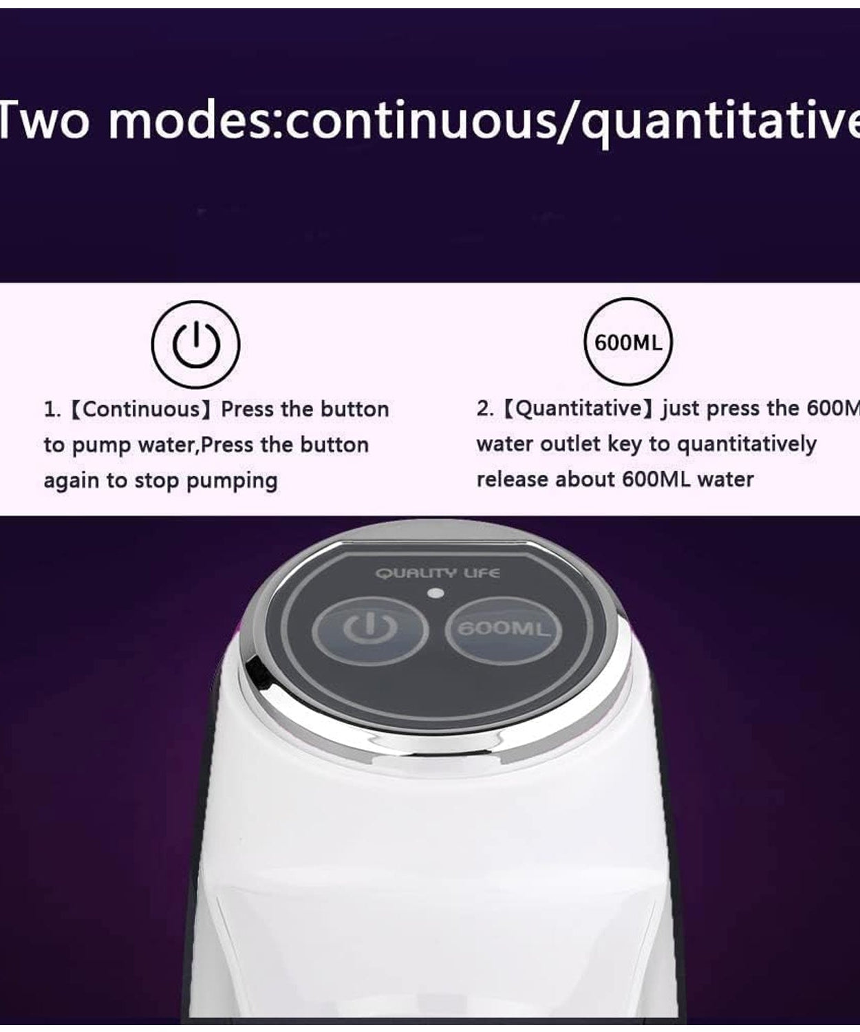 USB Electric Water Dispenser Pump, Portable Bottle Pump for Home & Travel Use