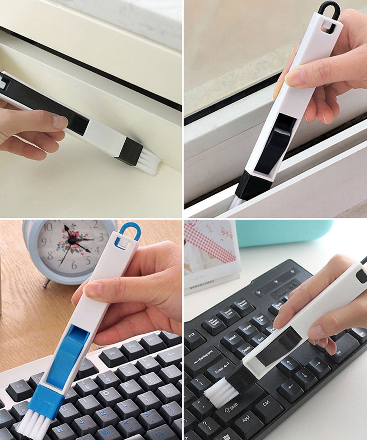 2 in 1 Multi-Function Plastic Window Slot Wardrobe Dust Removal Cleaning Brush