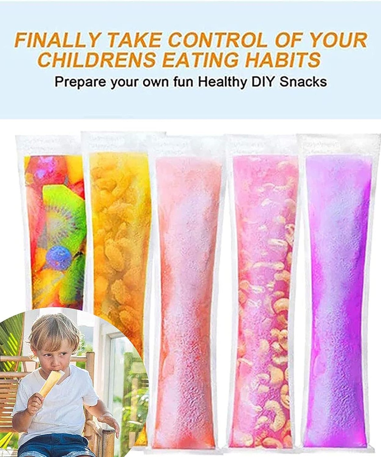 DIY Manual Popsicle Maker – Reusable Ice Cream Mold (Approx 20 Pcs Packing Bag)