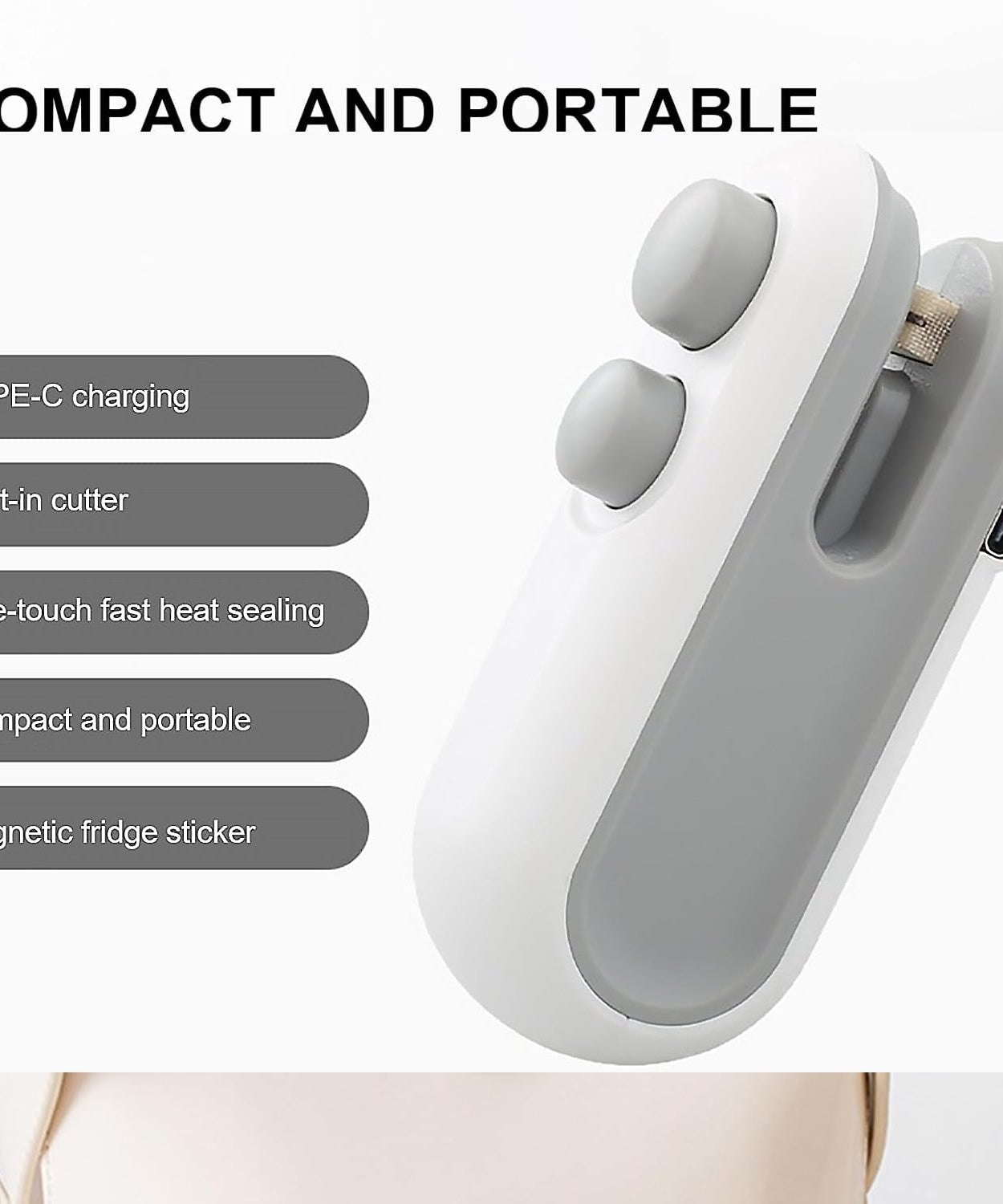 Mini Bag Sealer, 2 in 1 Seal & Cutter Heat Sealers