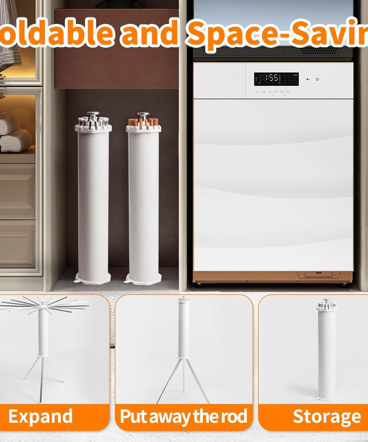 Foldable Rotary Clothes Drying Rack Stand (1 Pc)