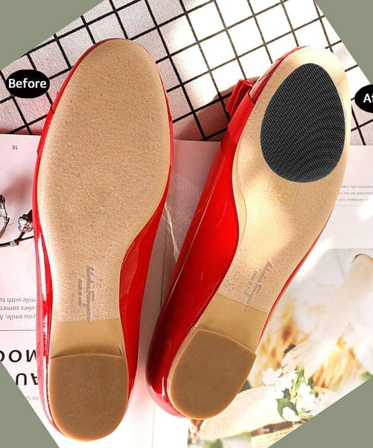 Non-Slip Shoe Pads, Rubber Shoe Sole Protector Pads, Self-Adhesive Shoe Grips Pads Stickers Non Skid for Ladies Shoes, High Heels, Boots