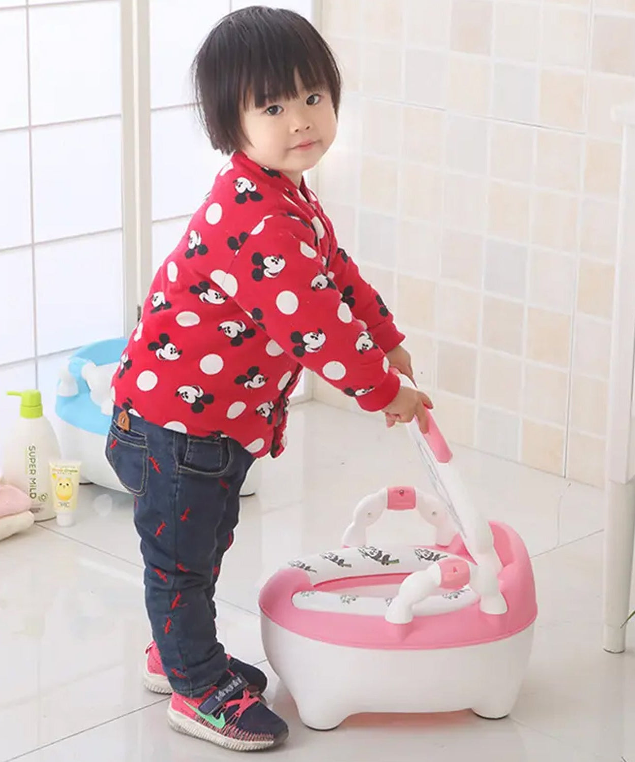 Baby portable Toilet, Baby Potty Training Seat Baby Potty Chair for Toddler Boys Girls Potty Seat for 1+ year child