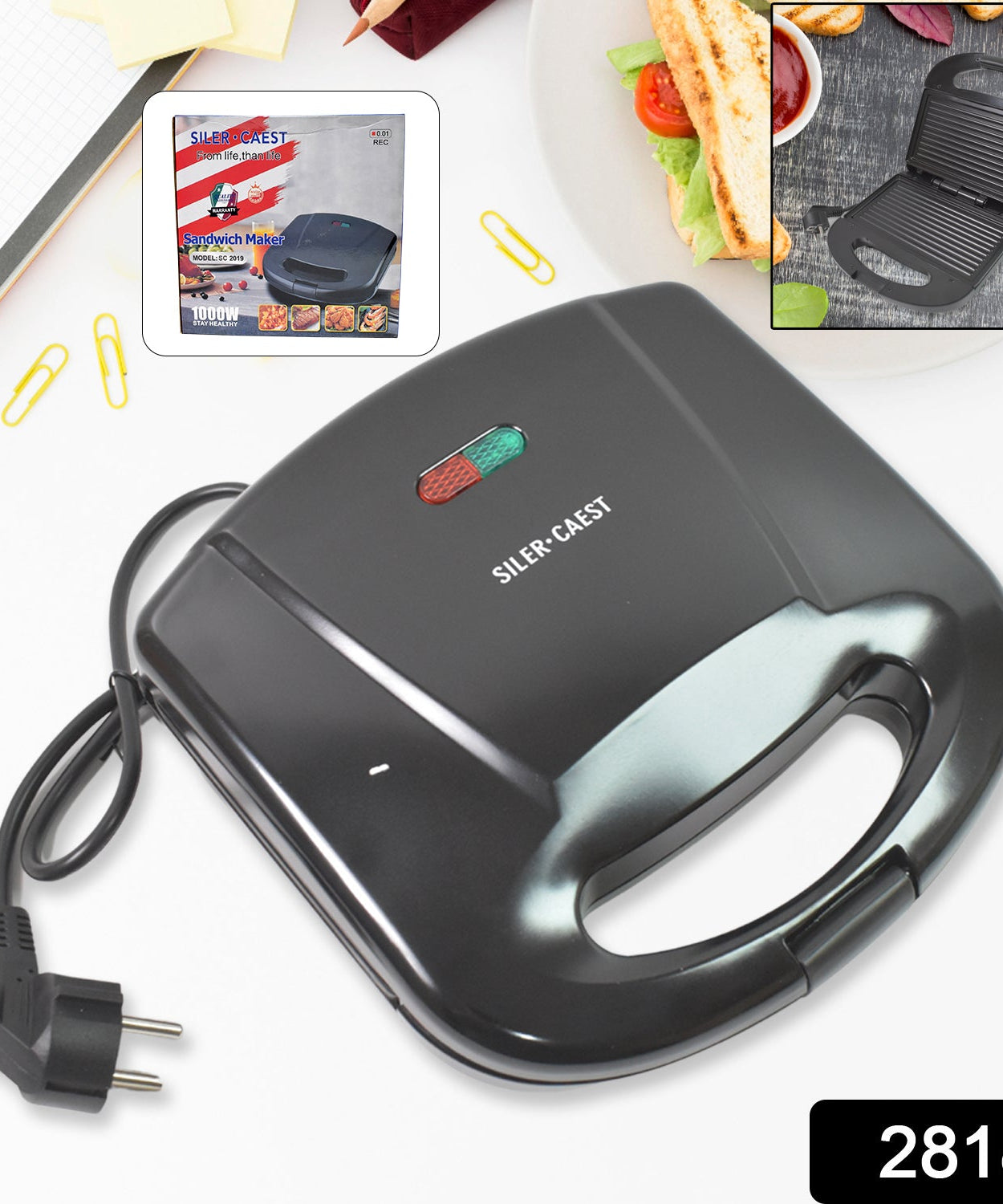 Sandwich Maker Makes Sandwich Non-Stick Plates| Easy to Use with Indicator Lights Sandwich toaster