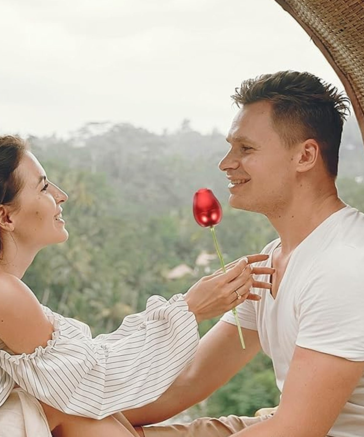 Metal Red Rose Couple Jewelry Box-Fancy Jewelry Box (1 Pc)