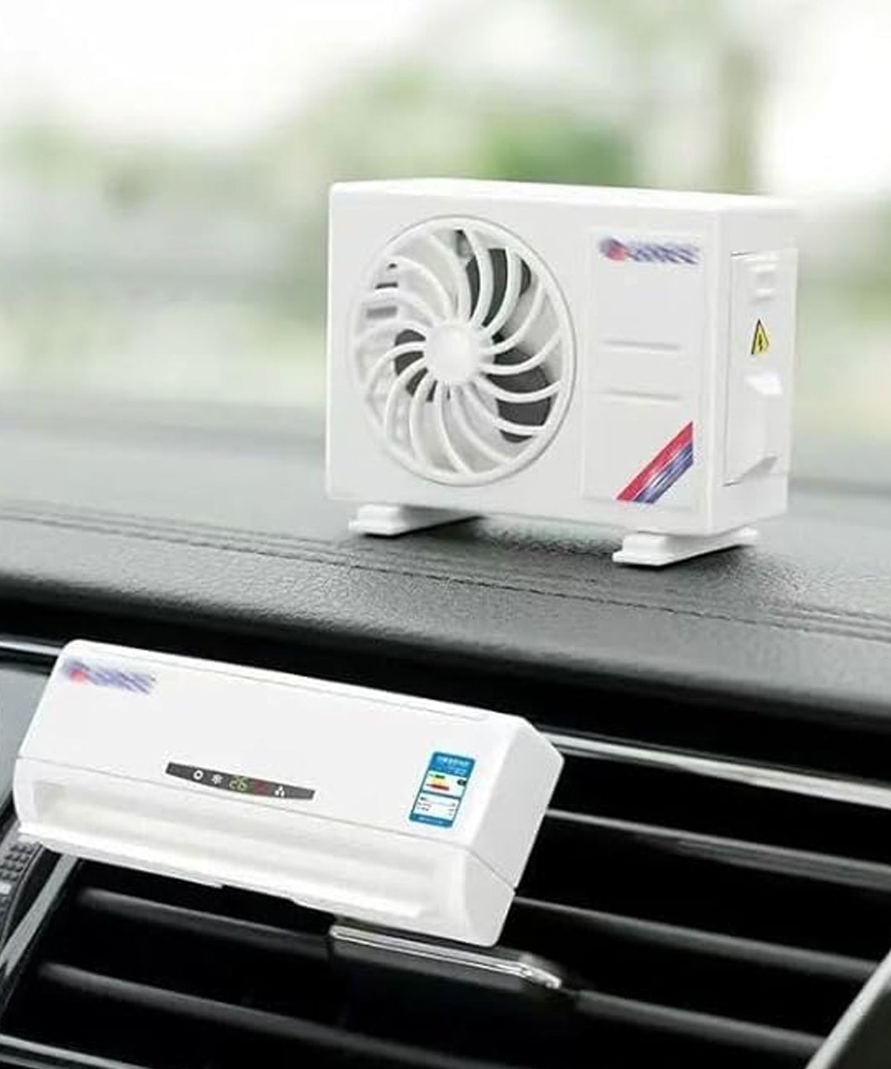 AC Design Solar-Powered Car Air Freshener: Built-in Perfume Diffuser for Dashboard and AC Vent