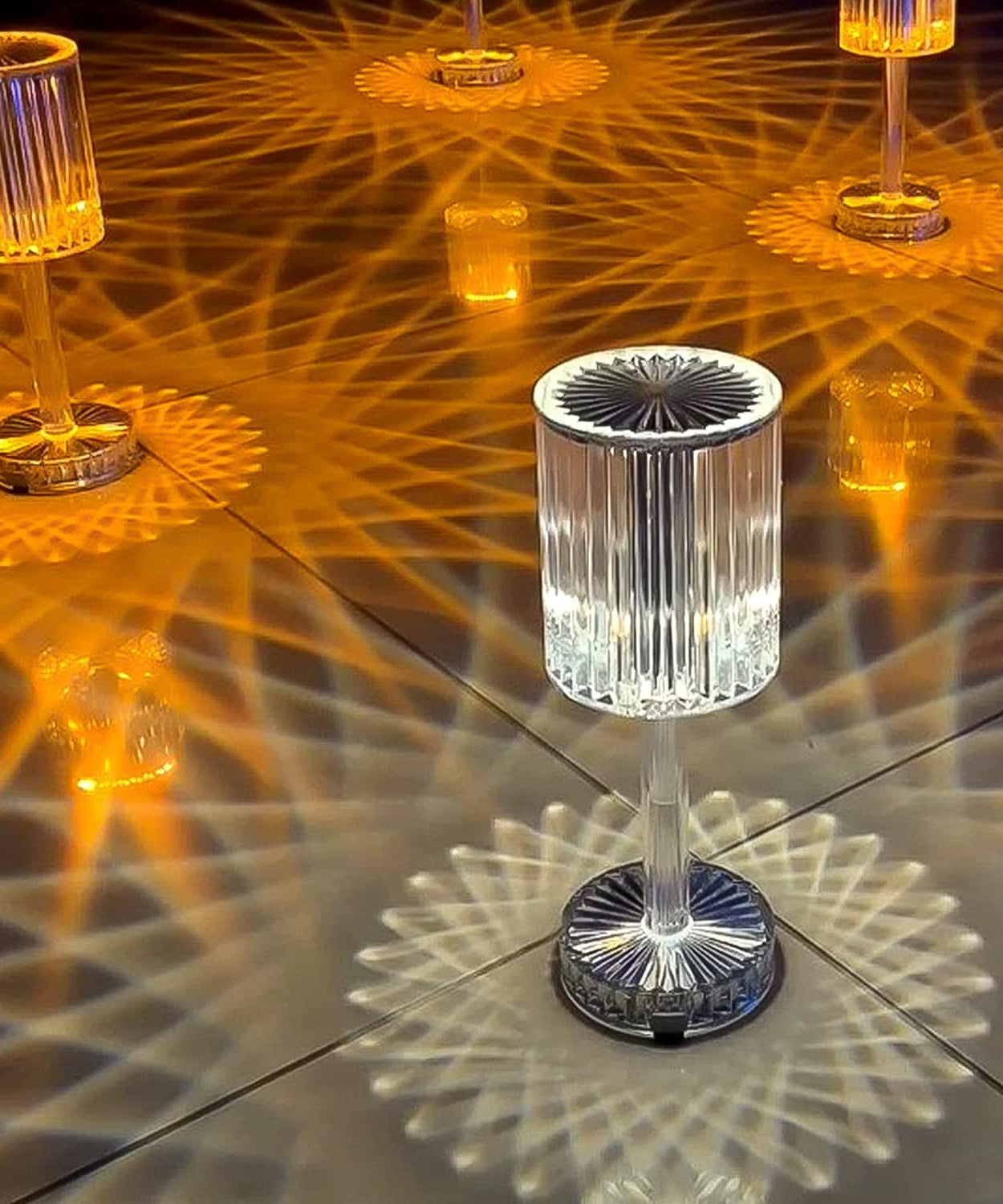 USB charging crystal lamp for bedside