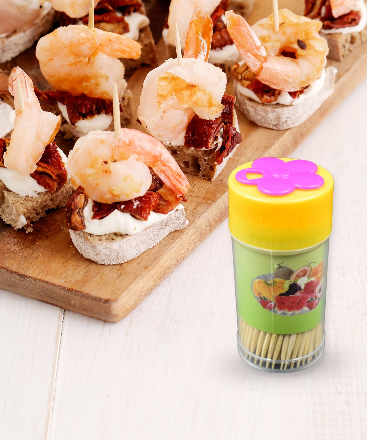 Wood toothpicks clear box storage