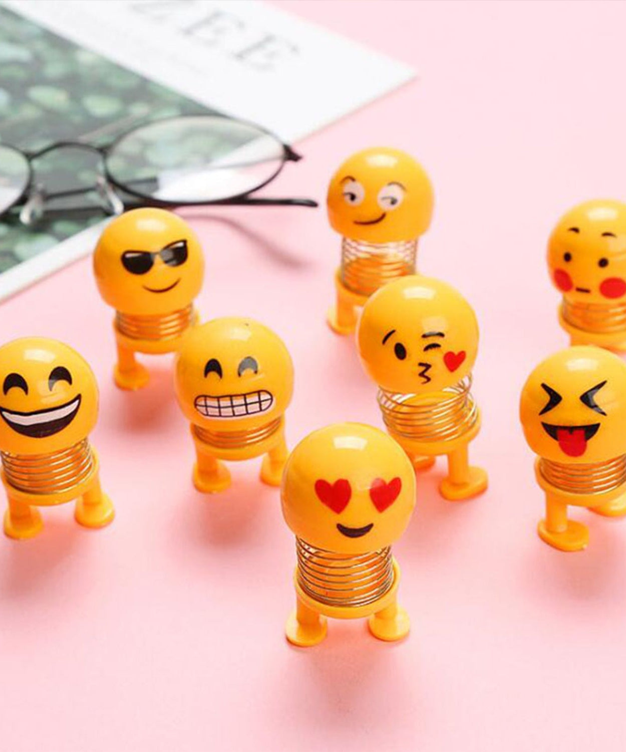 LED emoji car decoration doll.