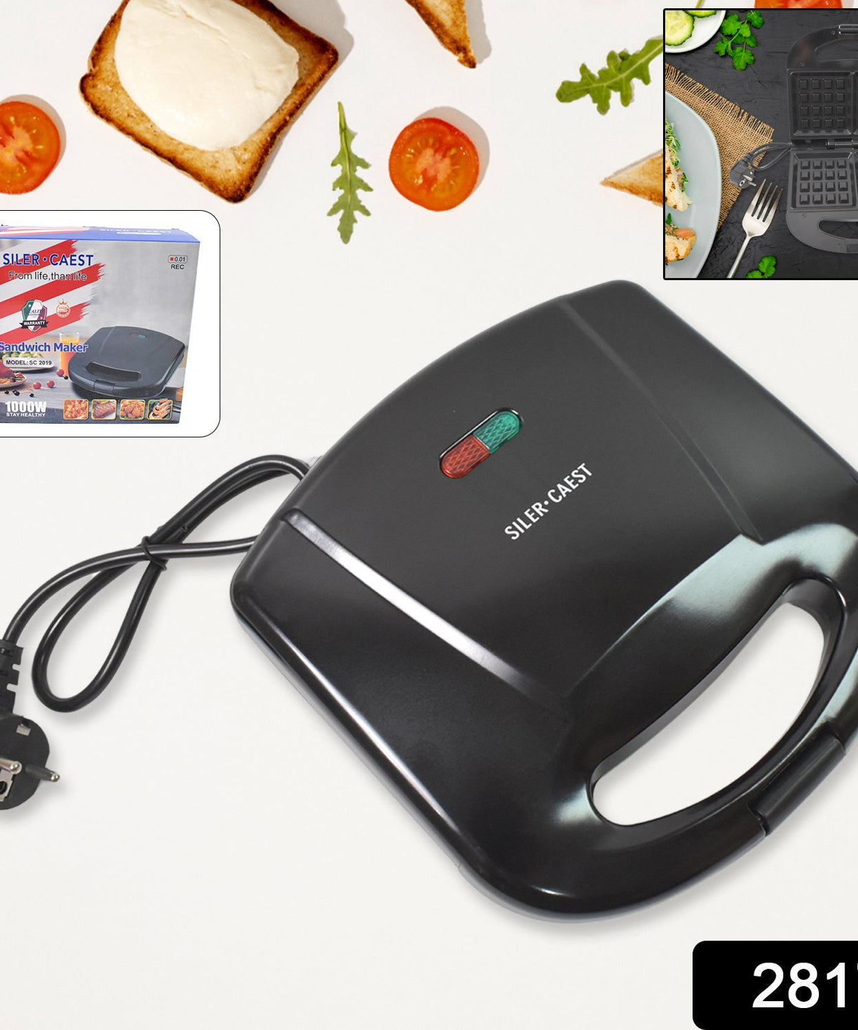 Waffle Maker, Makes 2 Square Shape Waffles| Non-Stick Plates| Easy to Use with Indicator Lights