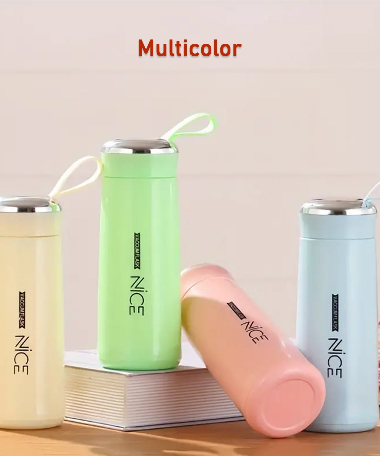 Leak-Proof Glass Water Bottle with Carrying Strap