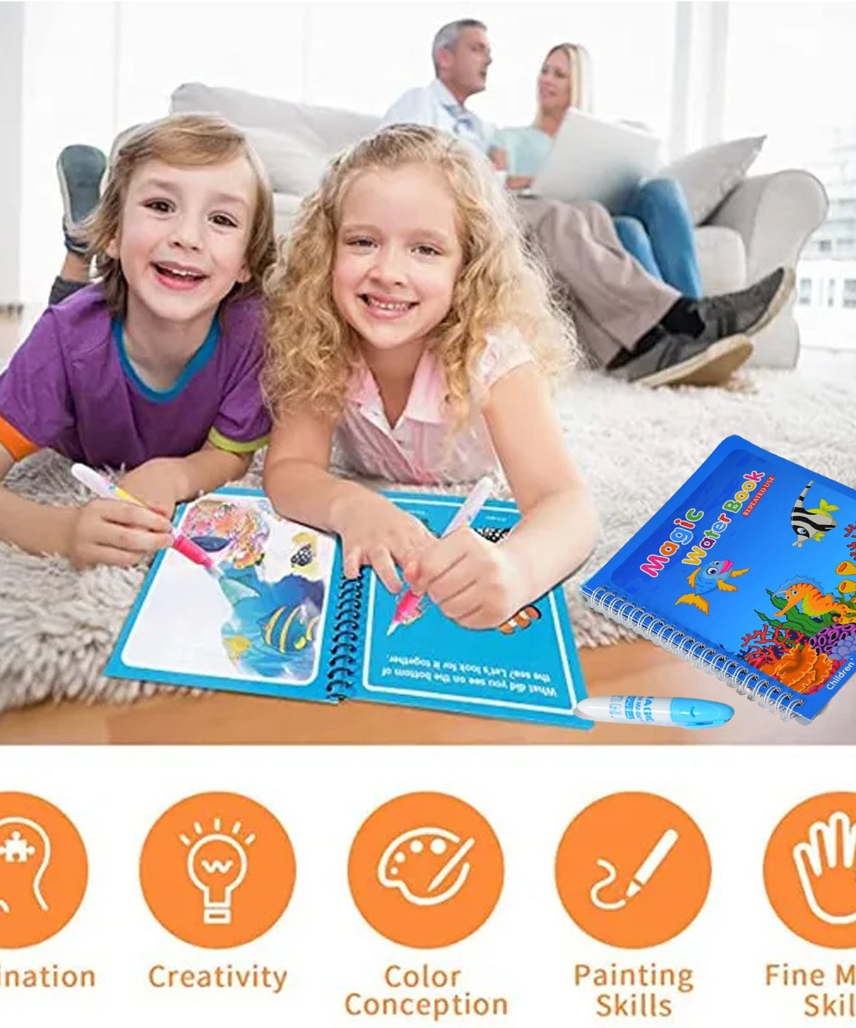 Doodle book with quick-dry painting board