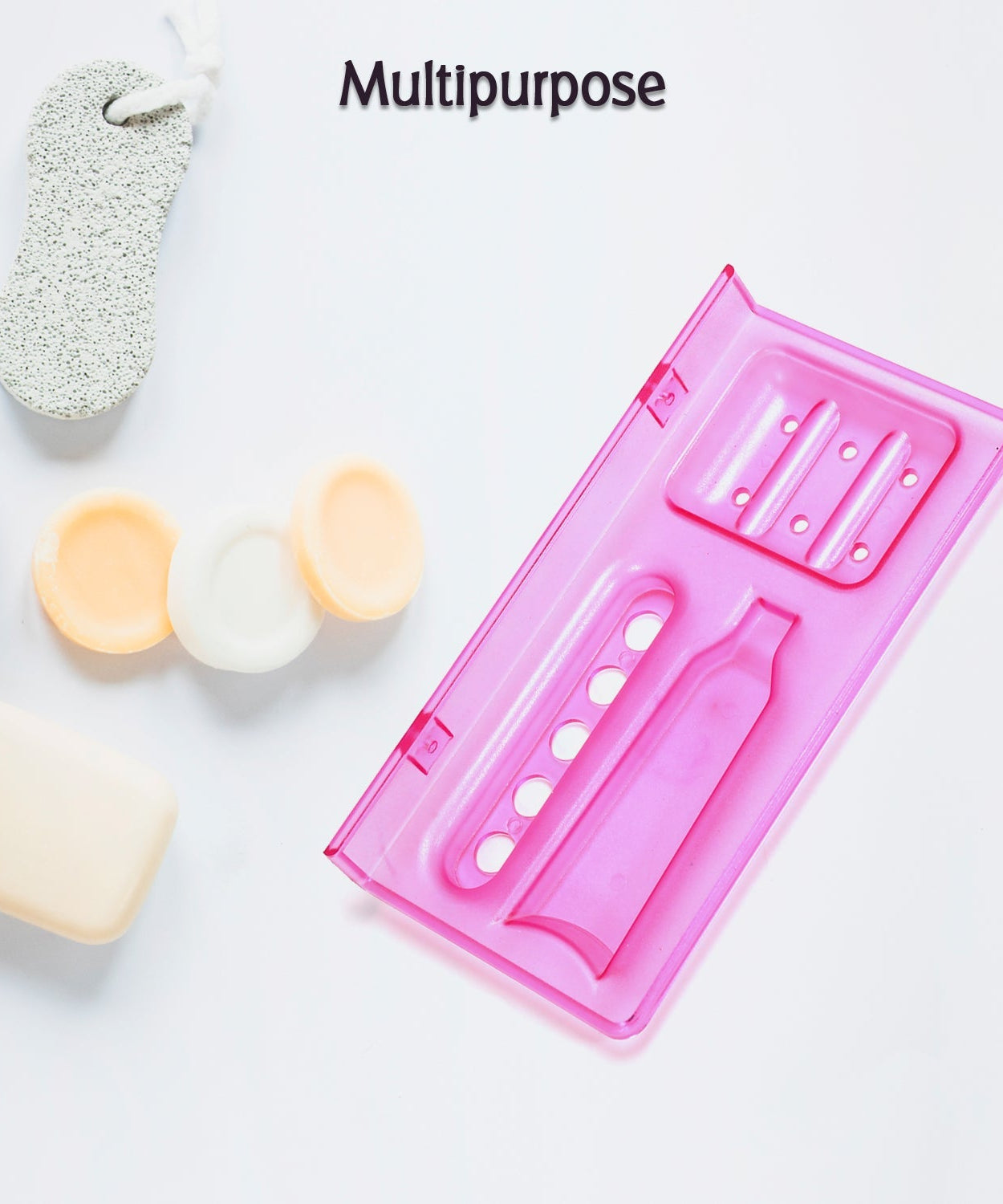 Stylish 3-in-1 glass soap dish, perfect for bathroom stands