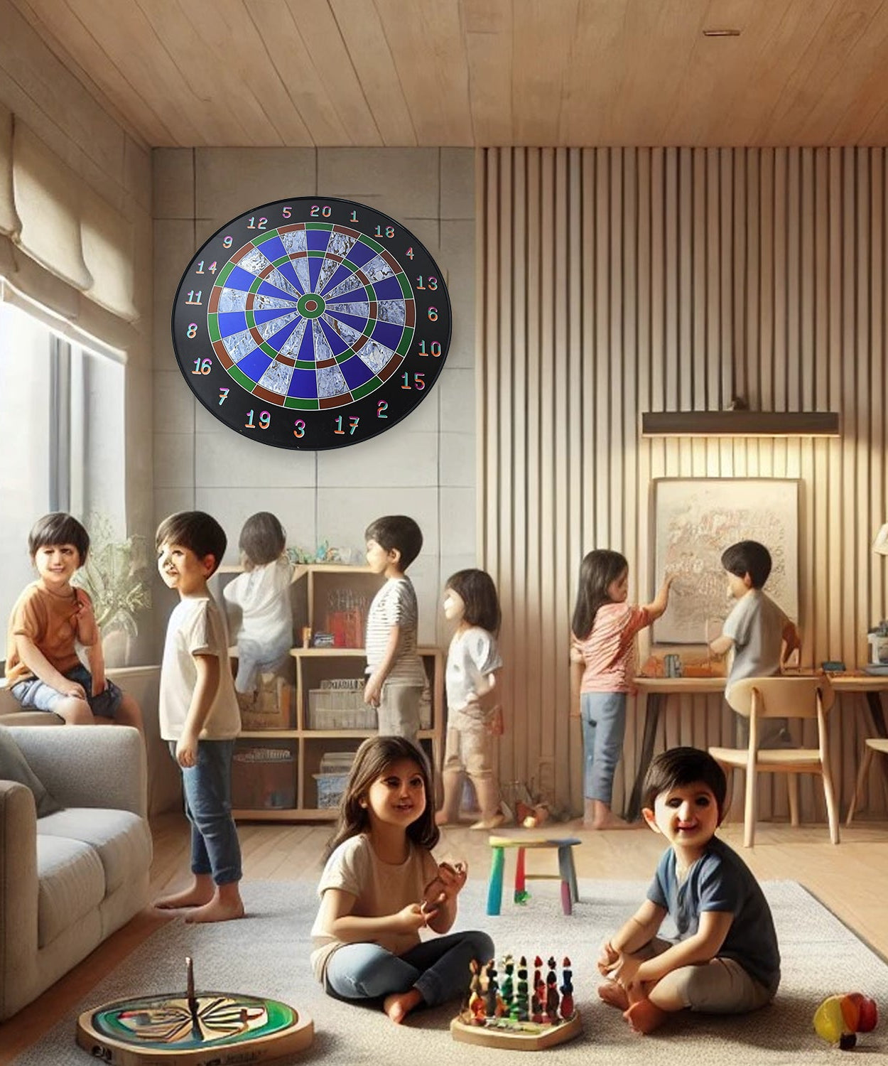 Magnetic Dart Board Game Set with 6 Safe Darts for Kids & Adults