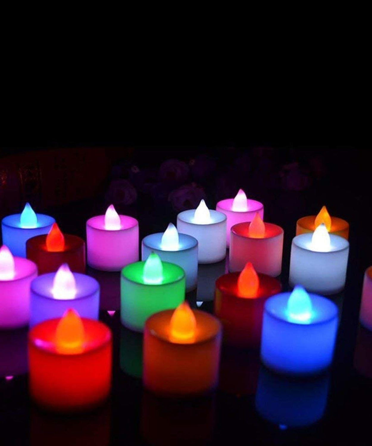 Assorted LED tealight candles for celebrations
