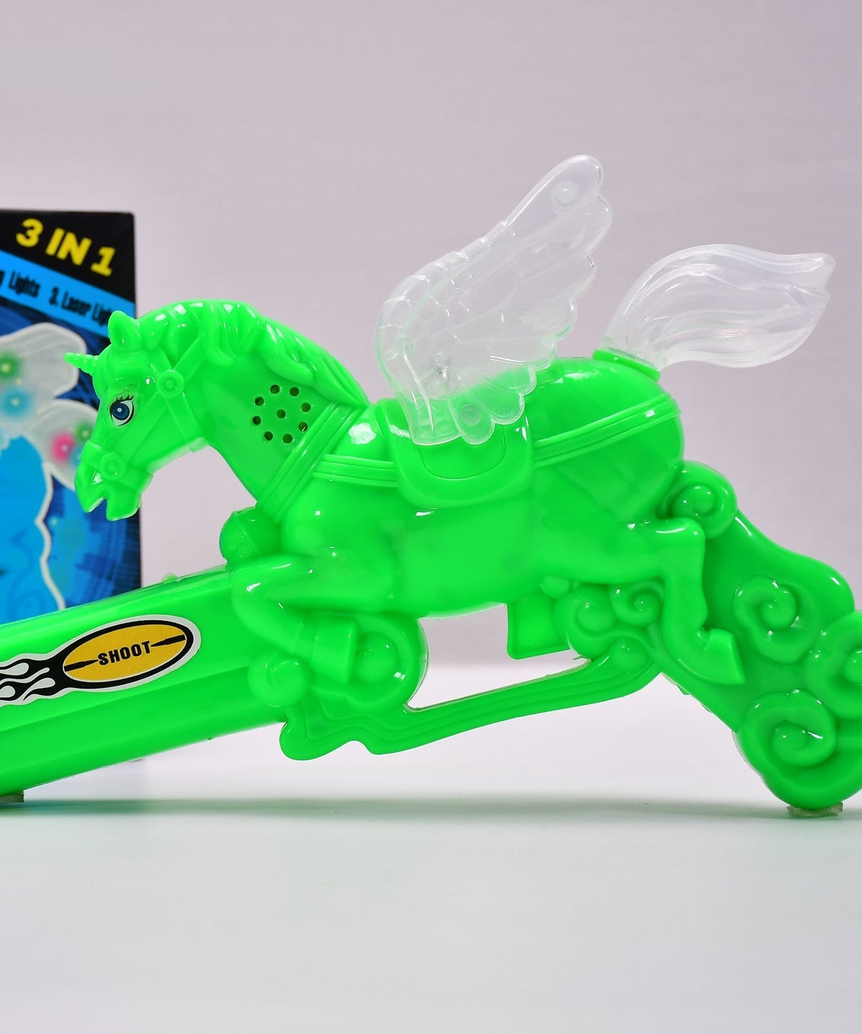 Laser light effect toy gun for kids, bright colors