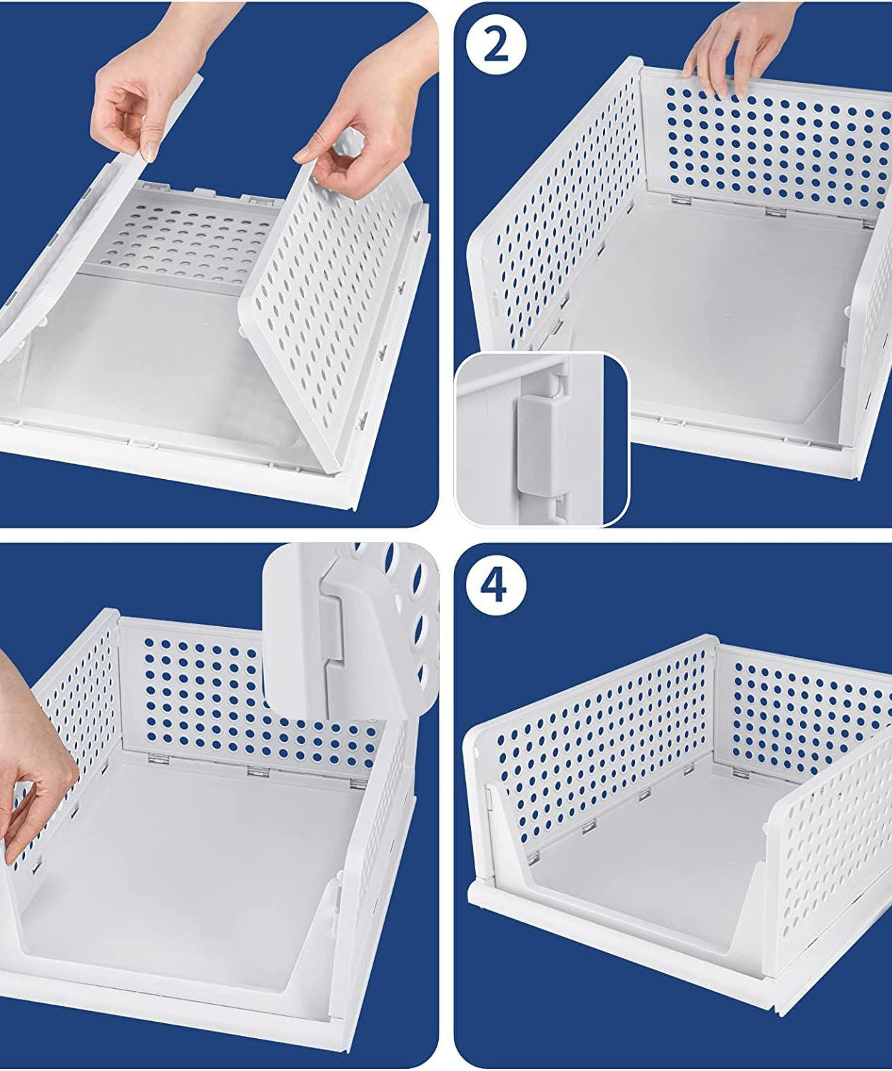 Wardrobe organizer with 3 layers, designed for stacking and folding to save space.