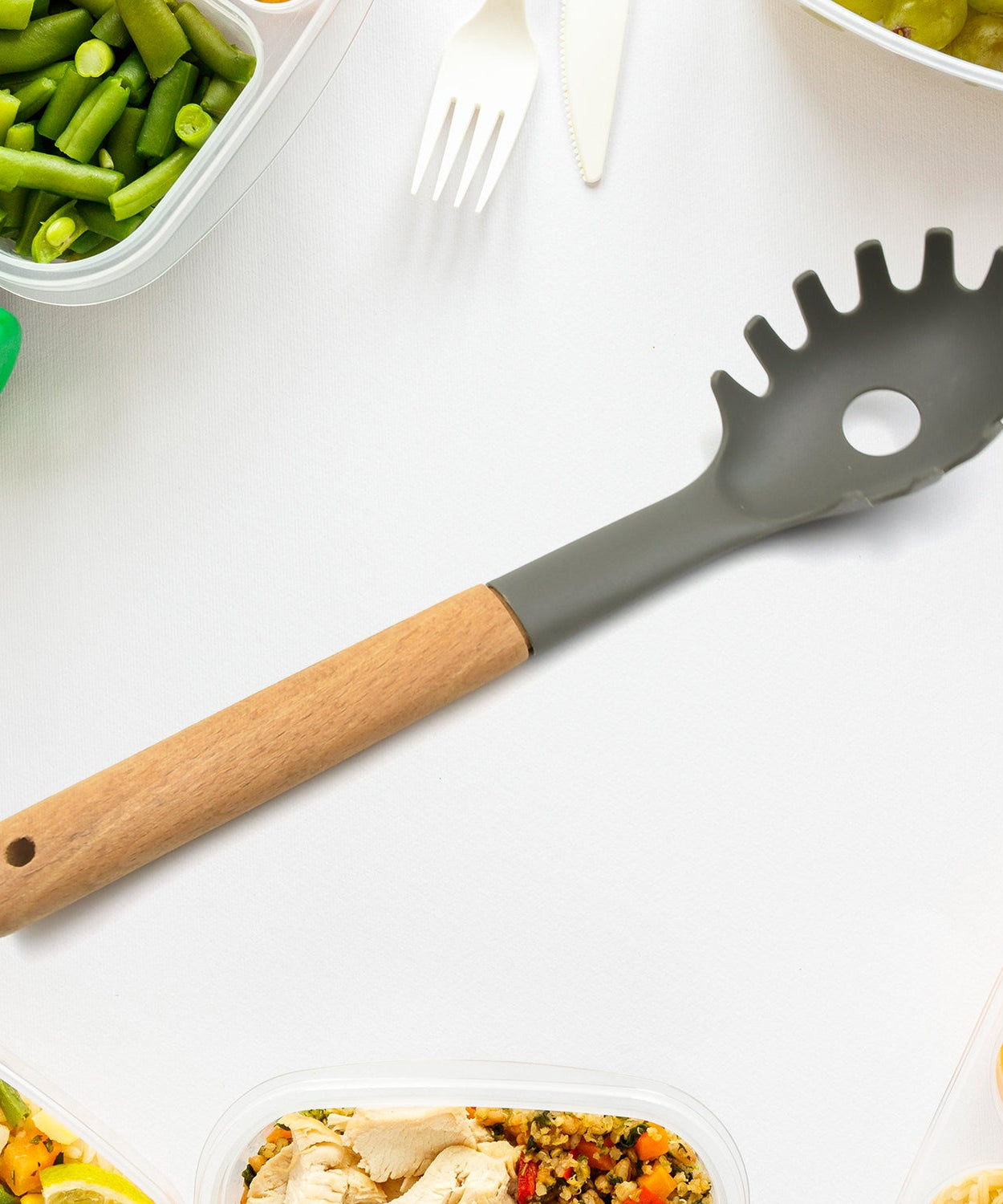 Plastic Kitchen Accessories Whisk , Pasta Spoon & Soup Spoon Heat Resistant  Non Stick Spoons Kitchen Cookware Items  (1 Pc )