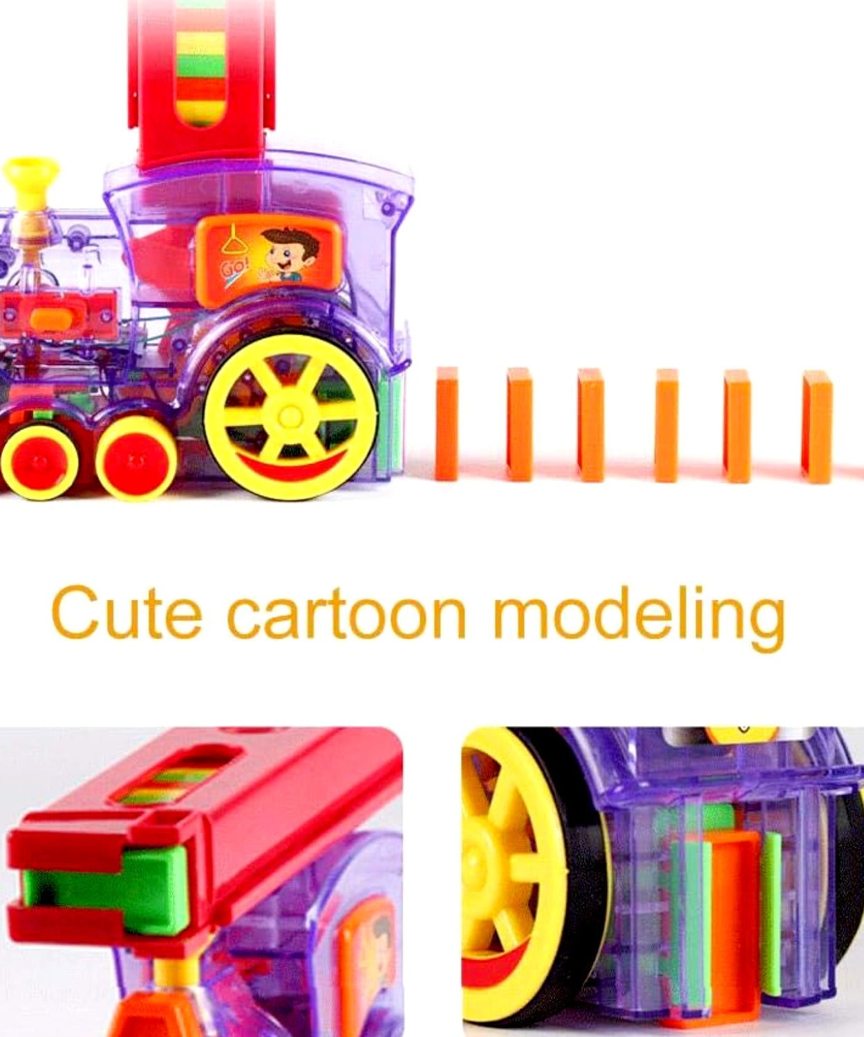 Transparent Funny Train Engine Block Set – 60-Piece Music & Lights (Batteries Not Included)