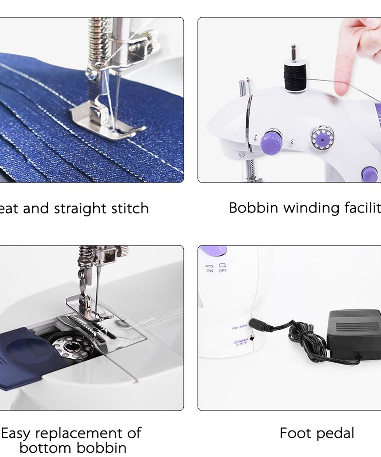 Home Tailoring Sewing Machine With Extension Table Set, Foot Pedal, Adapter Mini Electric Silai Machine, Portable Stitching Machine/Tailoring Machine