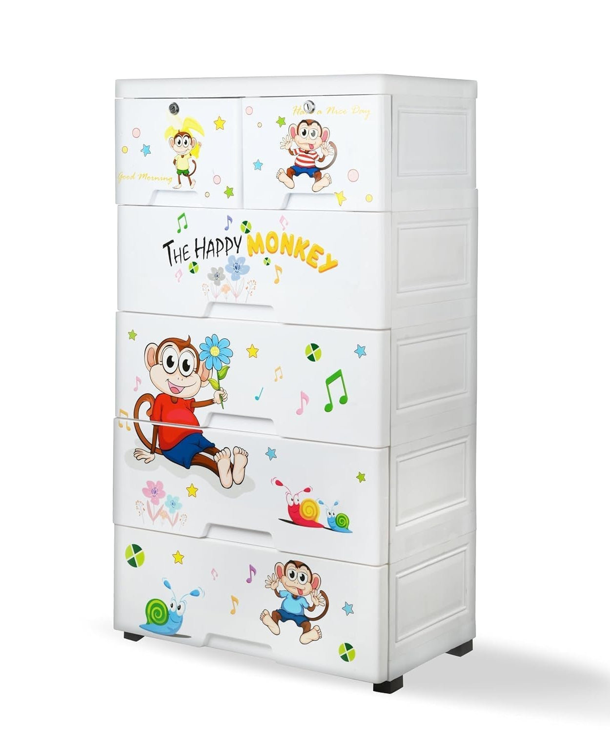 Kid's Plastic Chest of 6 Drawers, Multi-Purpose Storage Organizer/Wardrobe for Kids