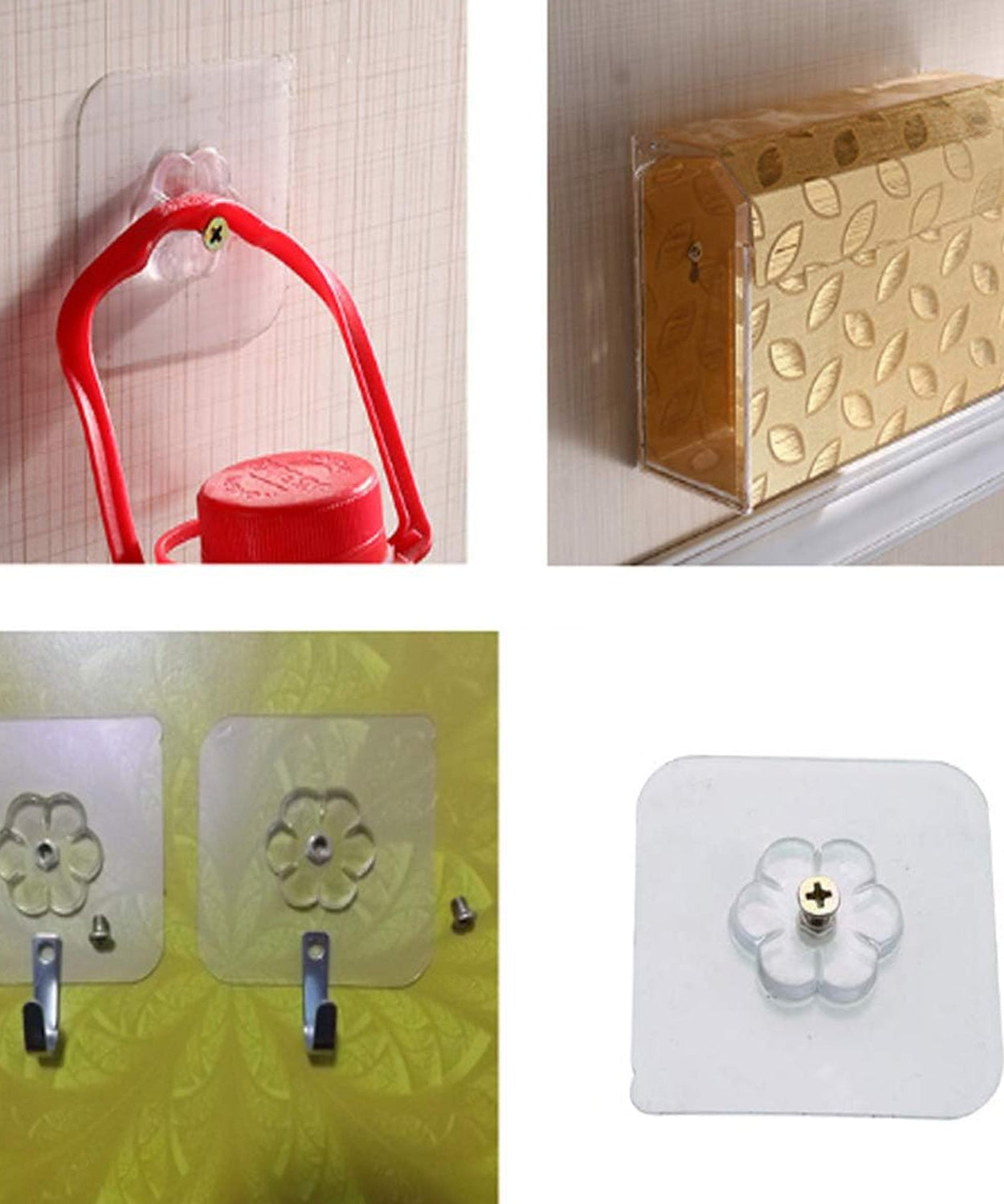 Self Adhesive Hooks Sticker | Screw Nut and Bolt Type (4 Pcs Set)