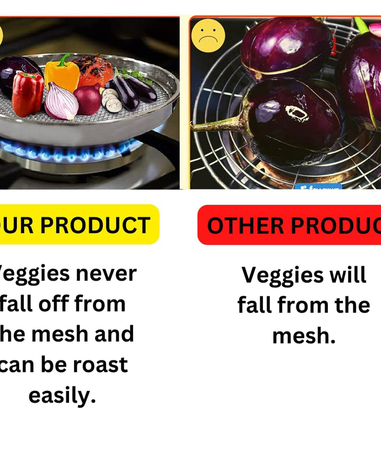 Steel grill for roasting