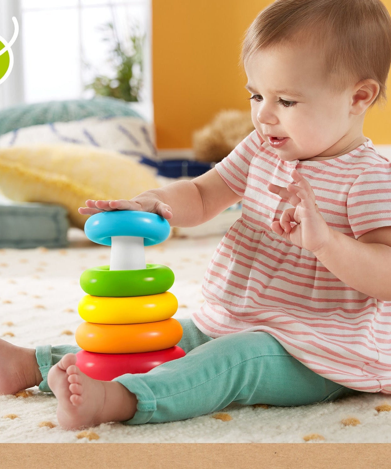 Plastic stacking toy with teddy bear design for education