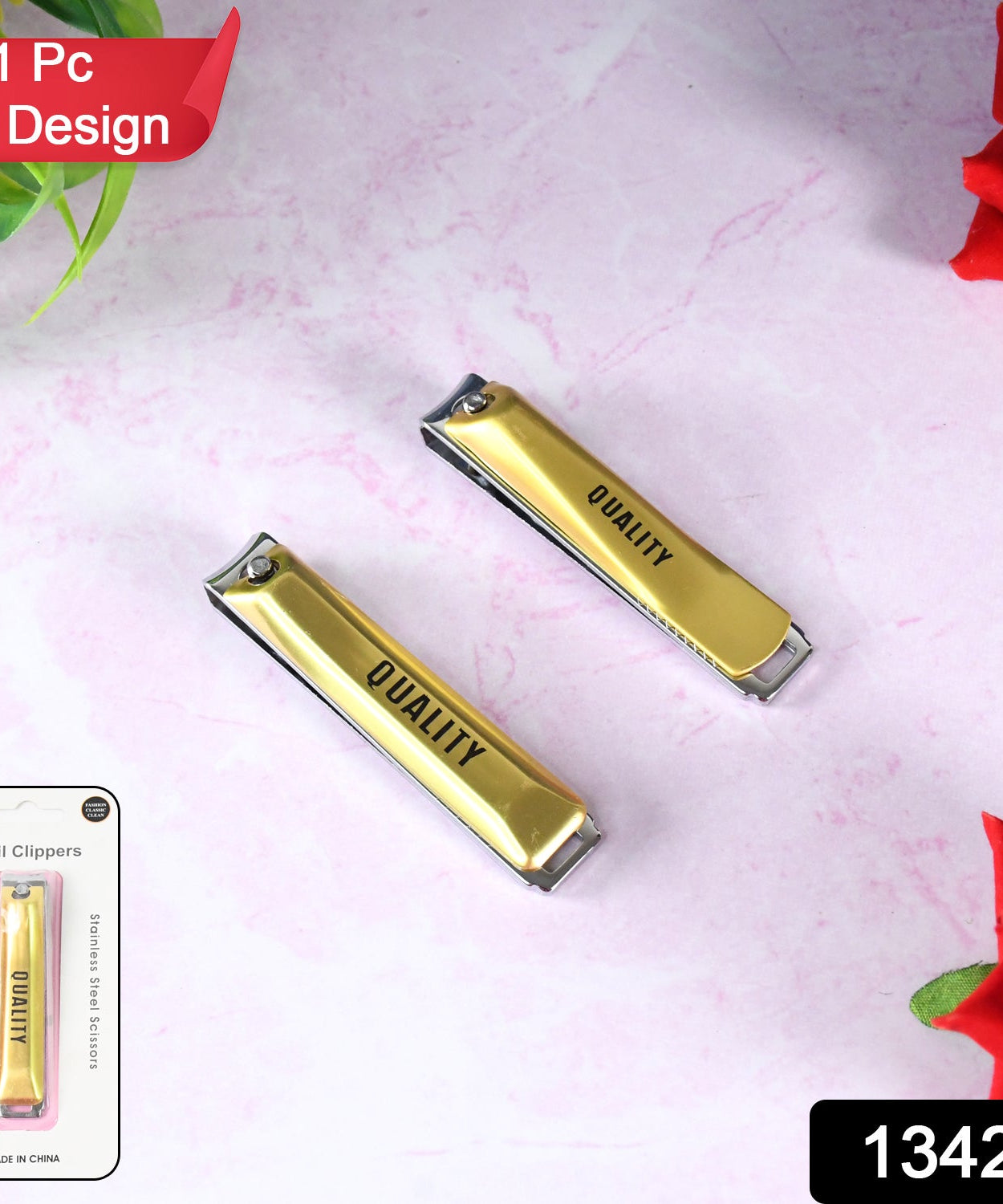 Stainless Steel Folding Portable Large Nail Clippers with Nail File (1 Pc / Mix Design)