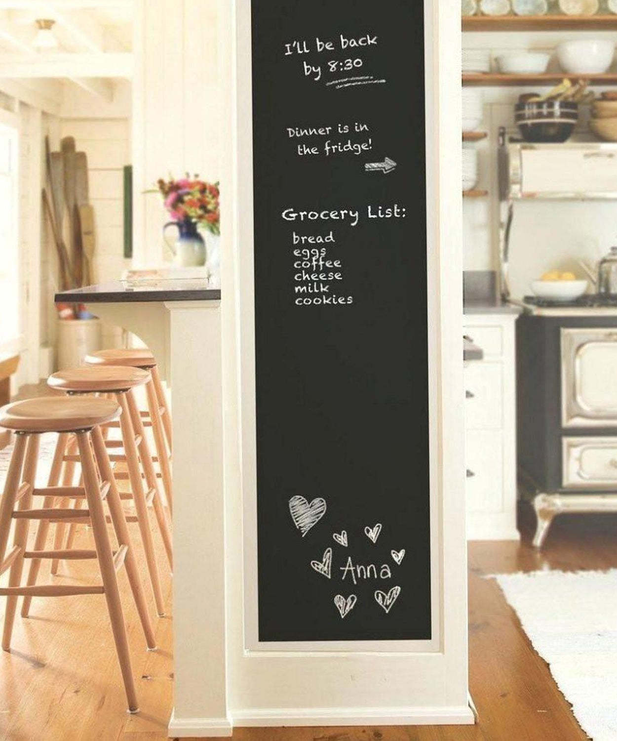 Blackboard sticker in use with chalk