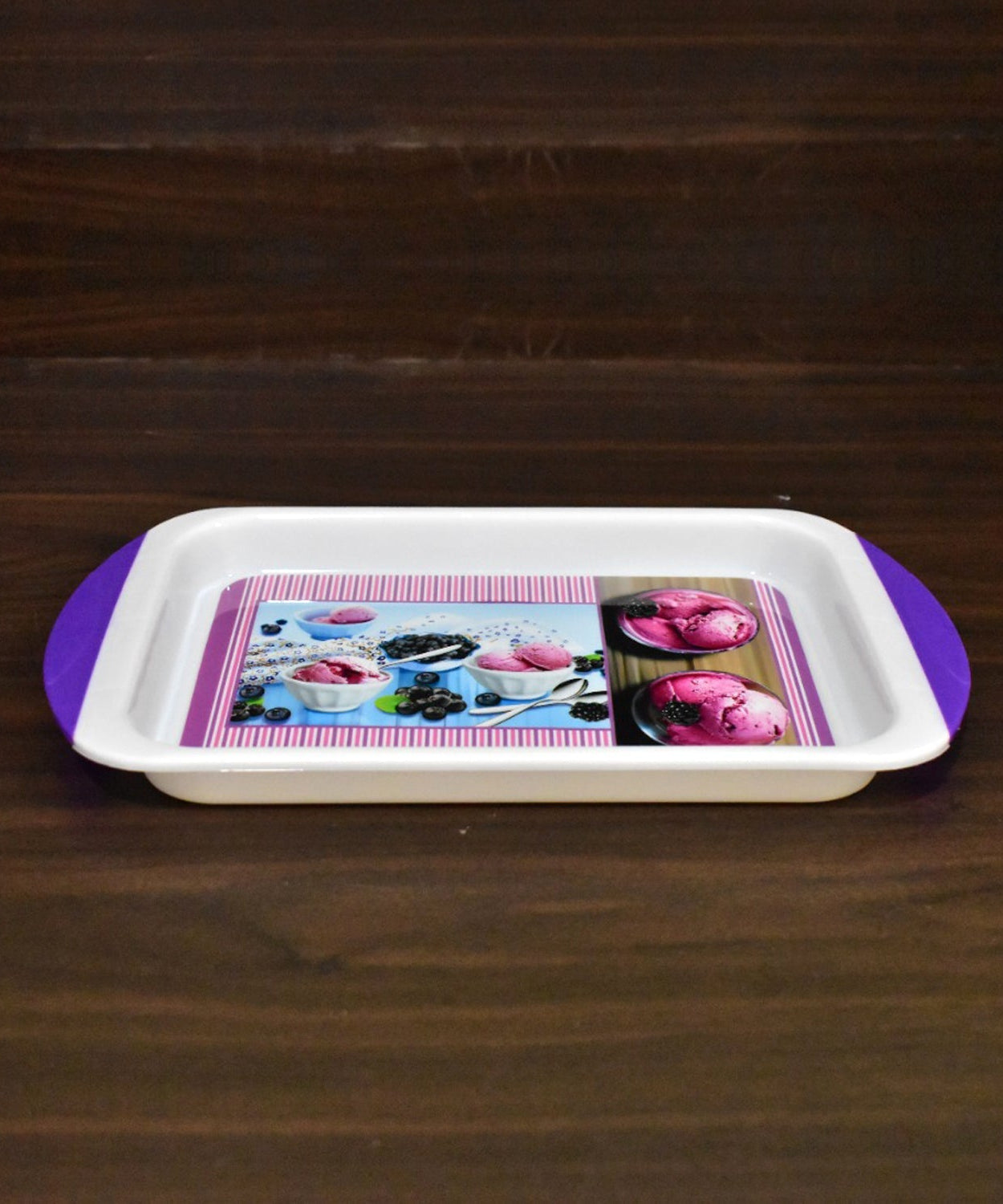 Medium-sized plastic tray for kitchen and general use.