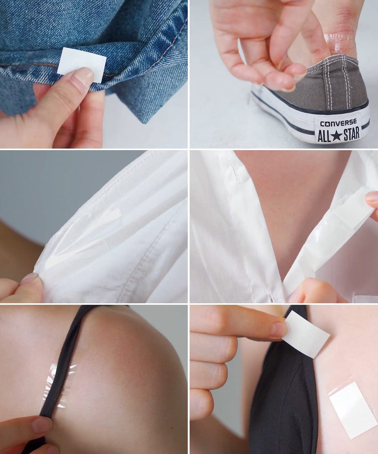 Double-sided clear tape, waterproof, anti-skid, used for securing lingerie.