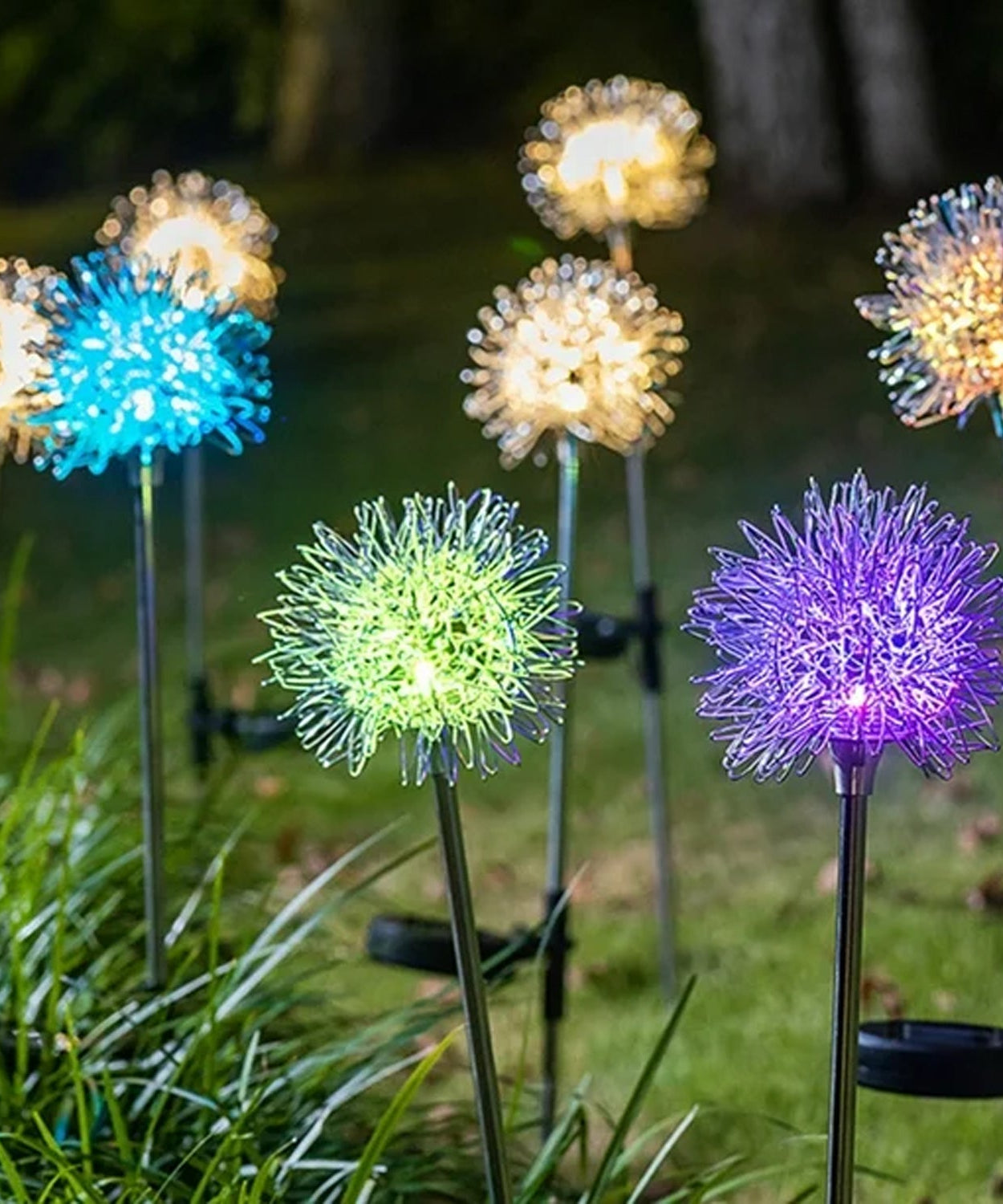 Solar Powered Dandelion Garden Lights (2 Pc)