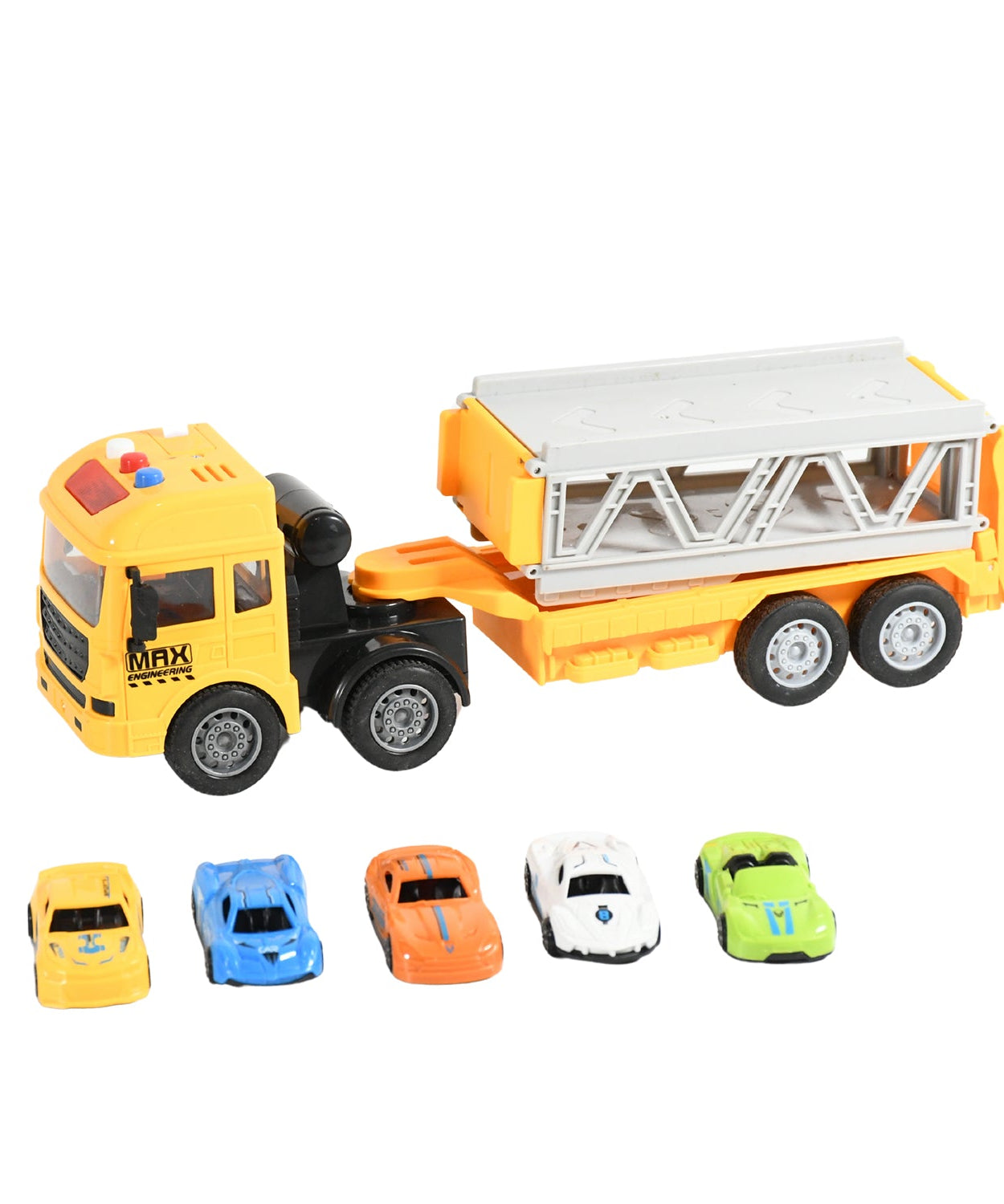Realistic Long-Haul Toy Vehicle Transport Playset with Lights and Sound