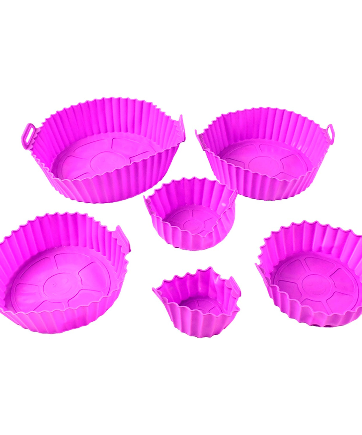 Air Fryer Reusable Silicone Pot with Handles (6 Pc set)
