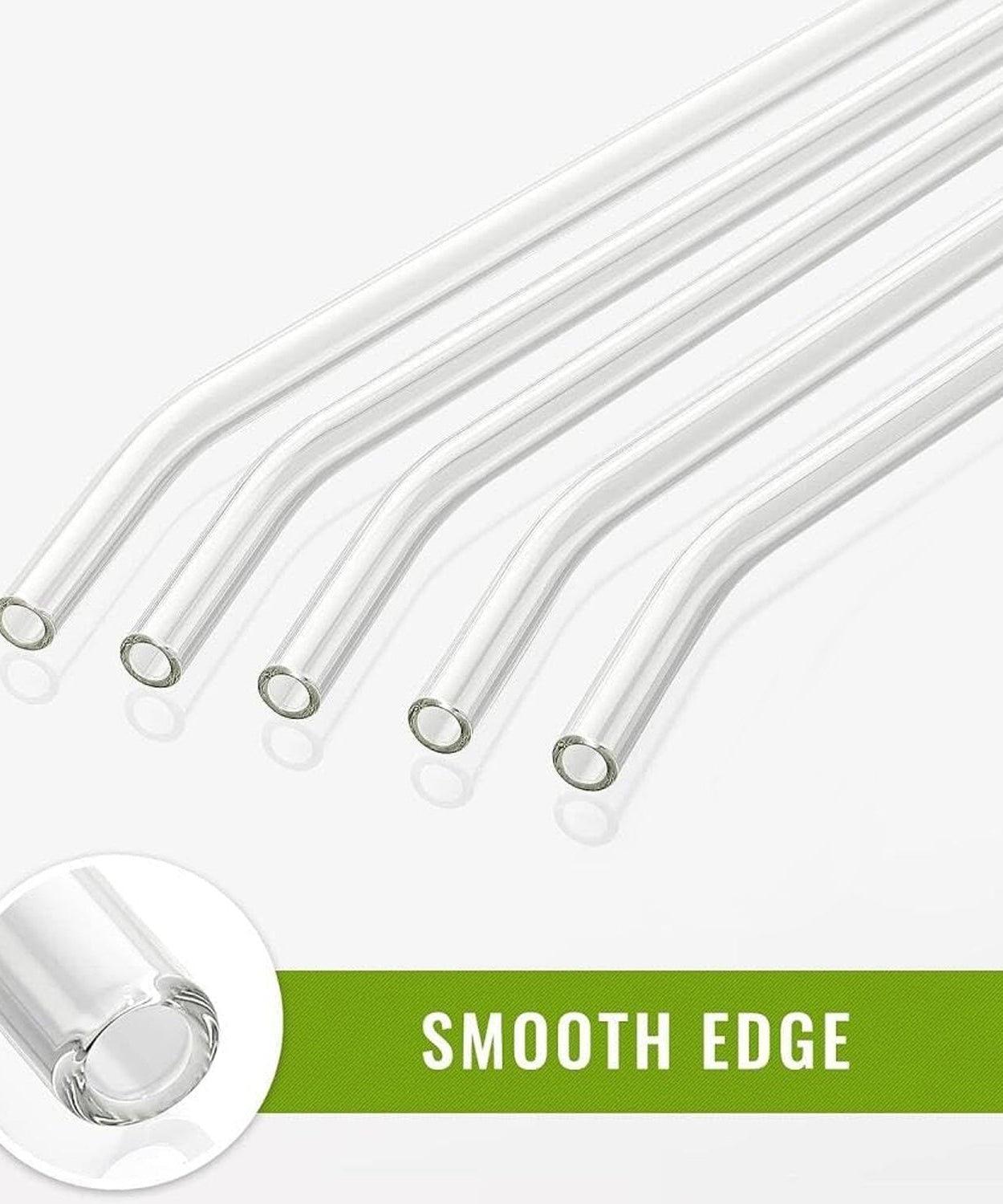 Reusable Glass Straws Clear Glass Drinking Straw 5Pc