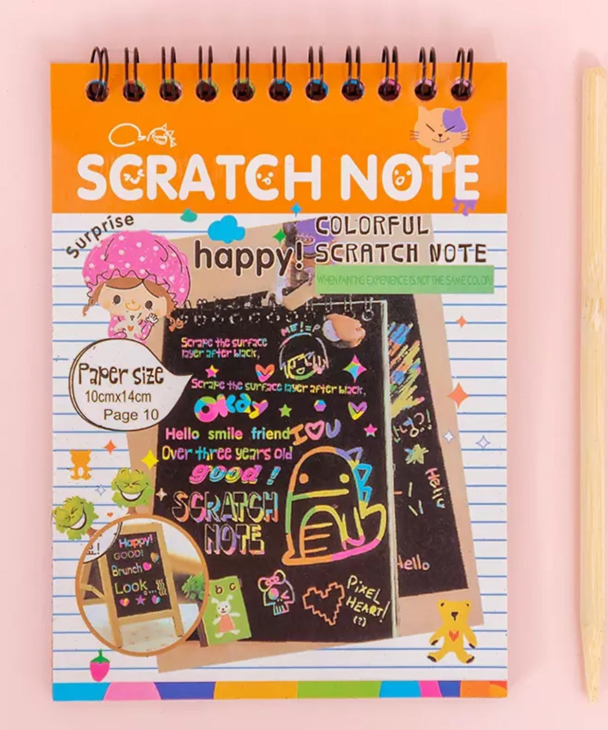 Scratch art book with rainbow sheets, pack of 1