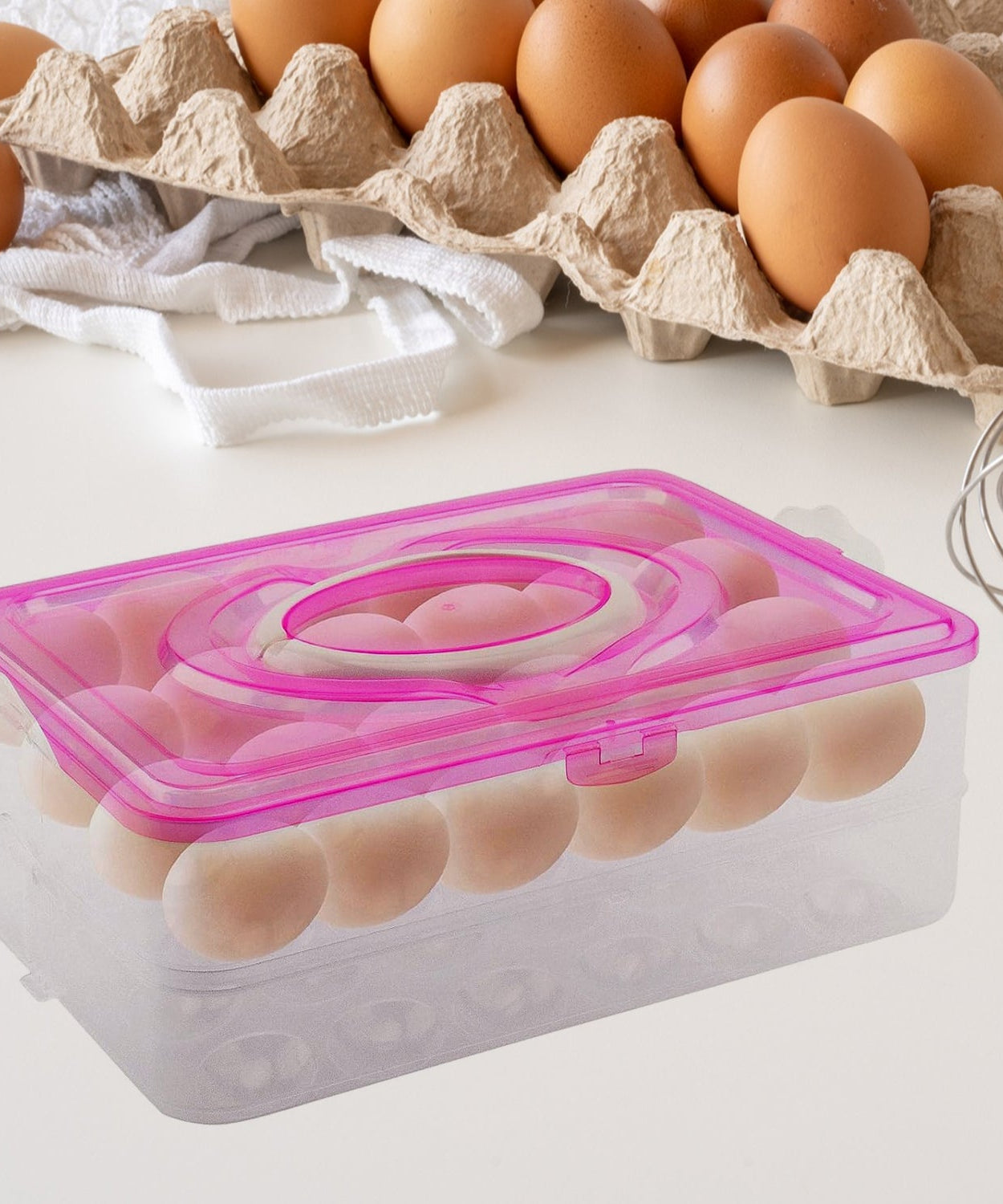 Double Layer 24 Grid Egg Storage Box for Egg Storage Container