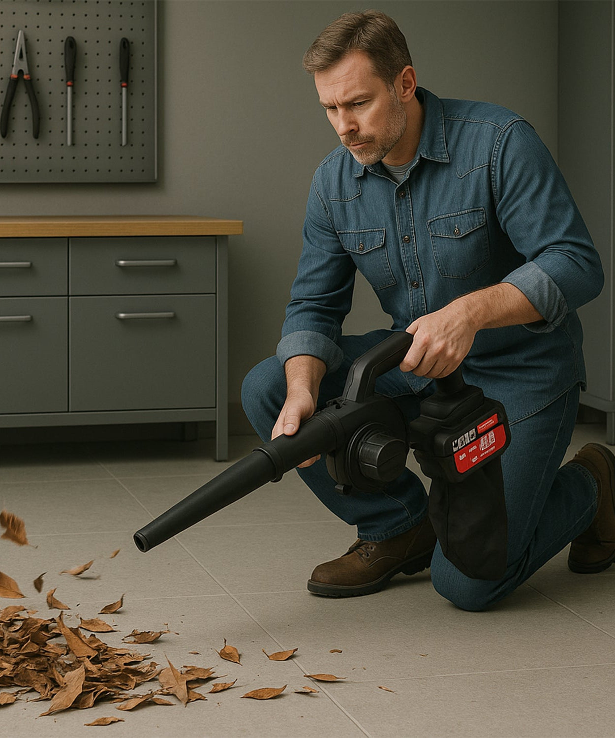 Multi-Purpose Home and Garden Air Blower Kit with Collection Bag for Easy Cleaning