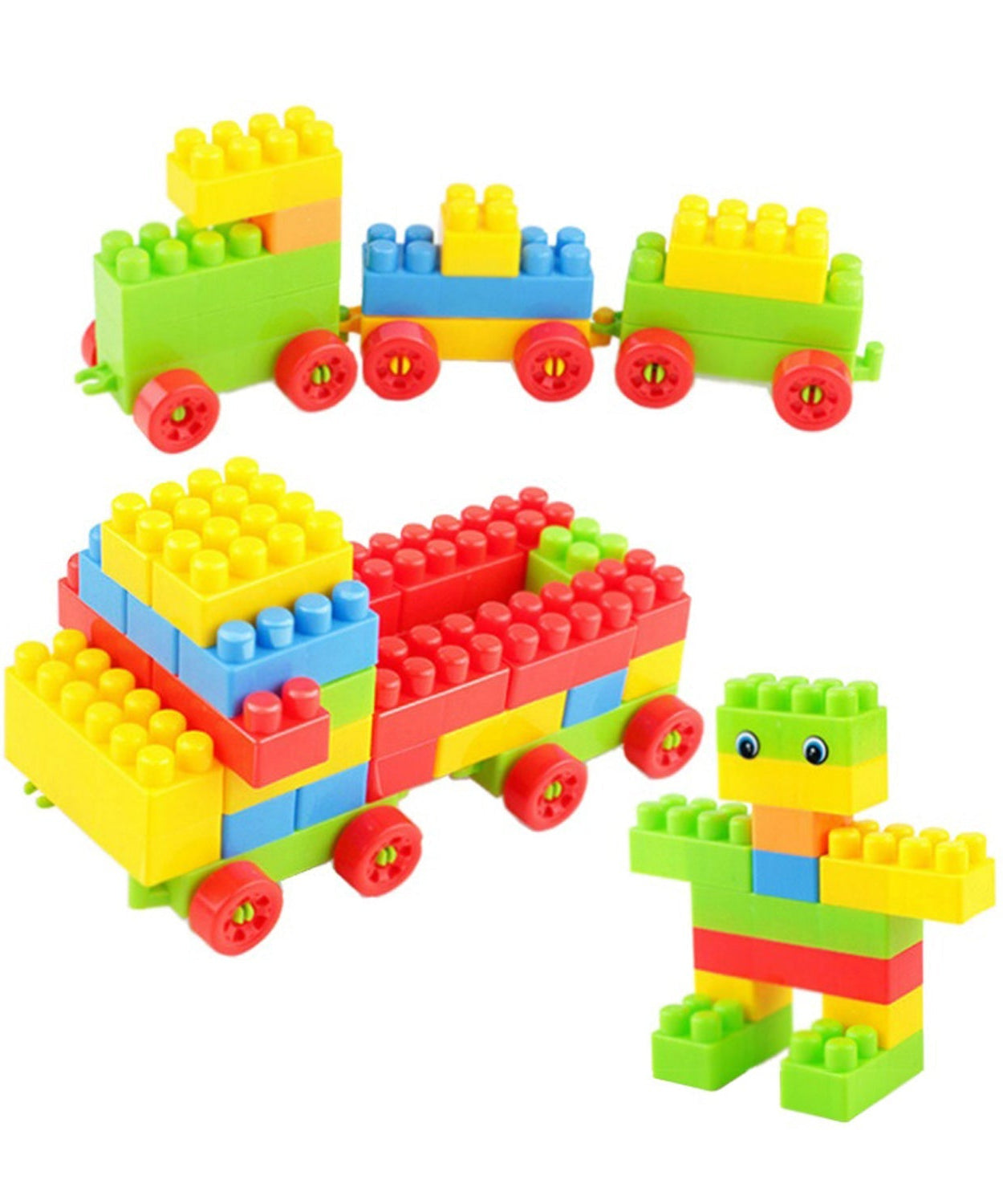 Educational block game set for kids with colorful bricks