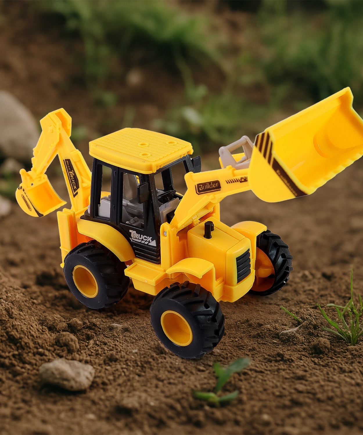 LALA Friction Powered JCB Style Backhoe Loader Construction Toy Truck for Kids (1 Pc)