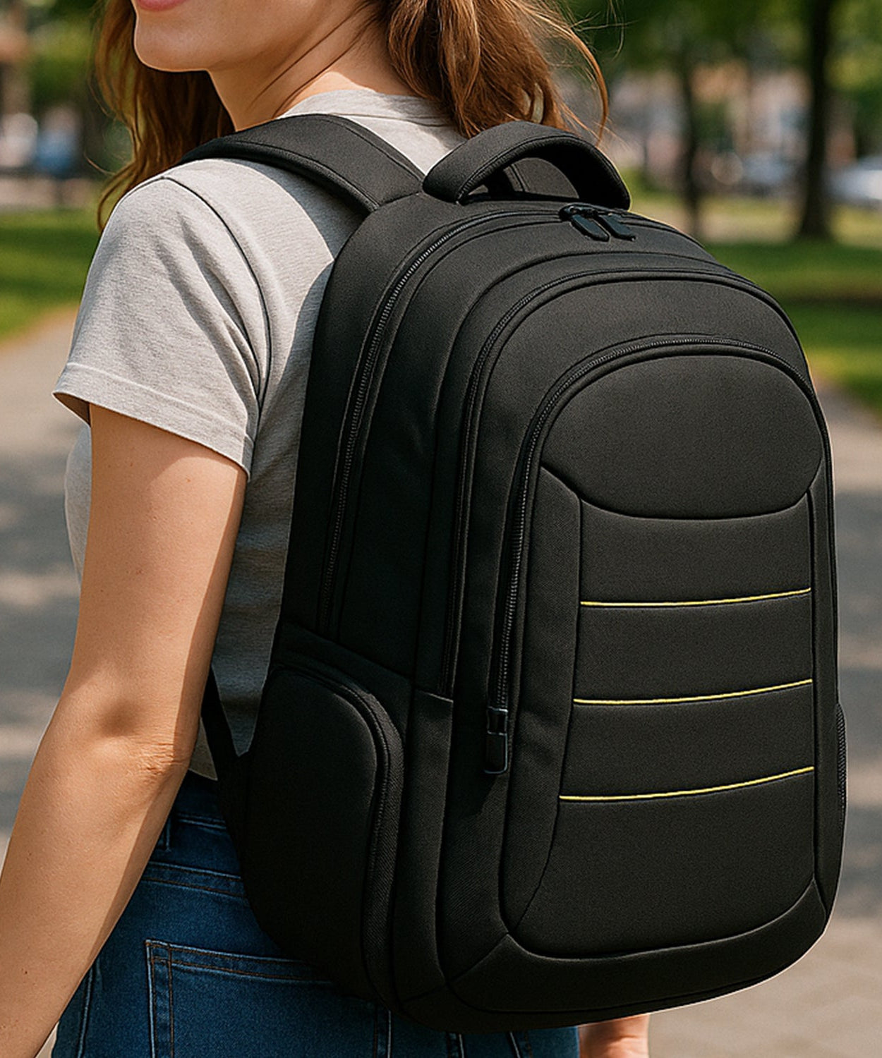 Lightweight Water-Resistant Laptop Bag with Pockets & Adjustable Strap