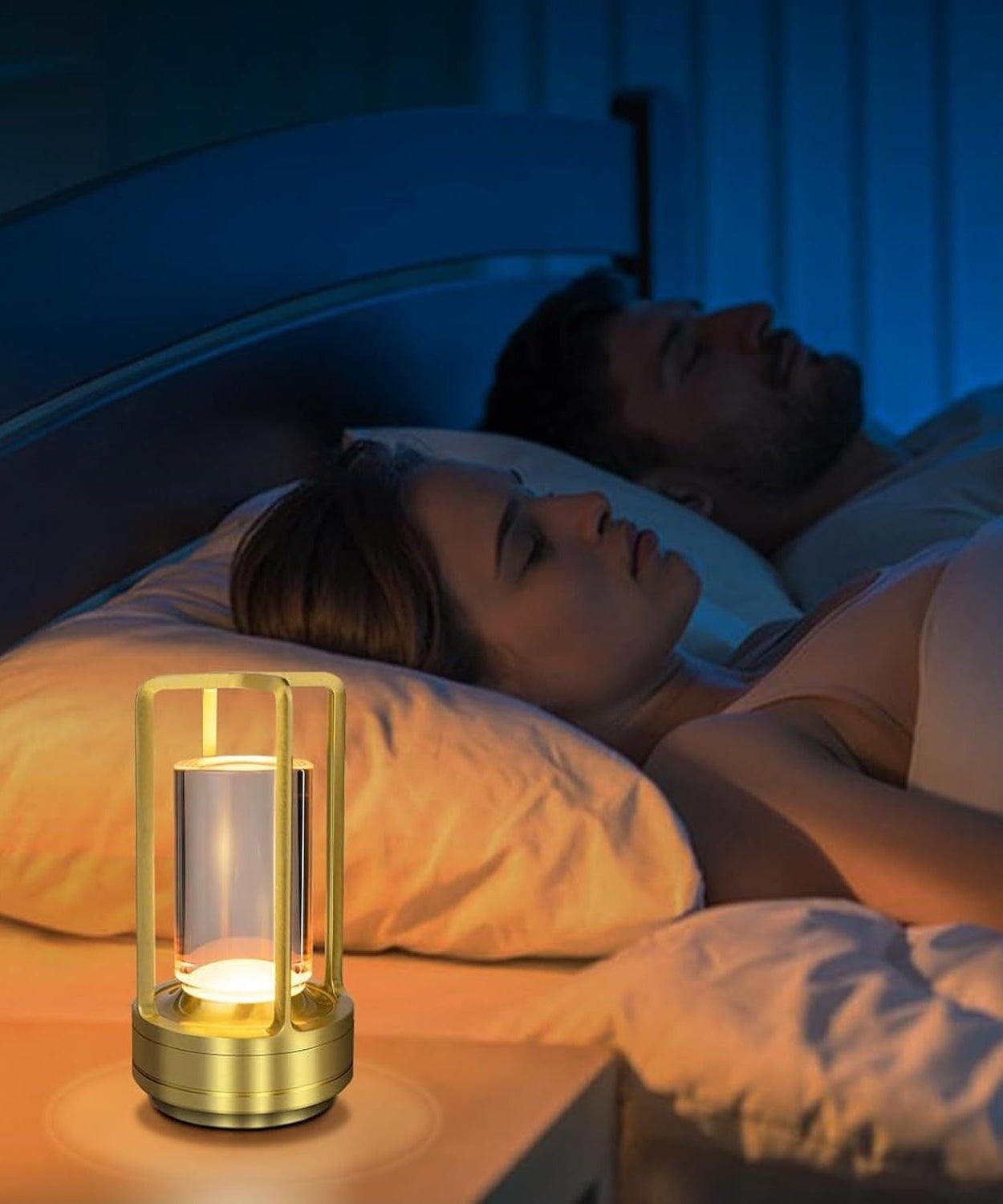 Crystal Lantern Lamp, Crystal Lantern Table Lamp, 3 Colors Rechargeable Cordless Led Lights for Restaurant / Bedroom Lights (1 Pc)