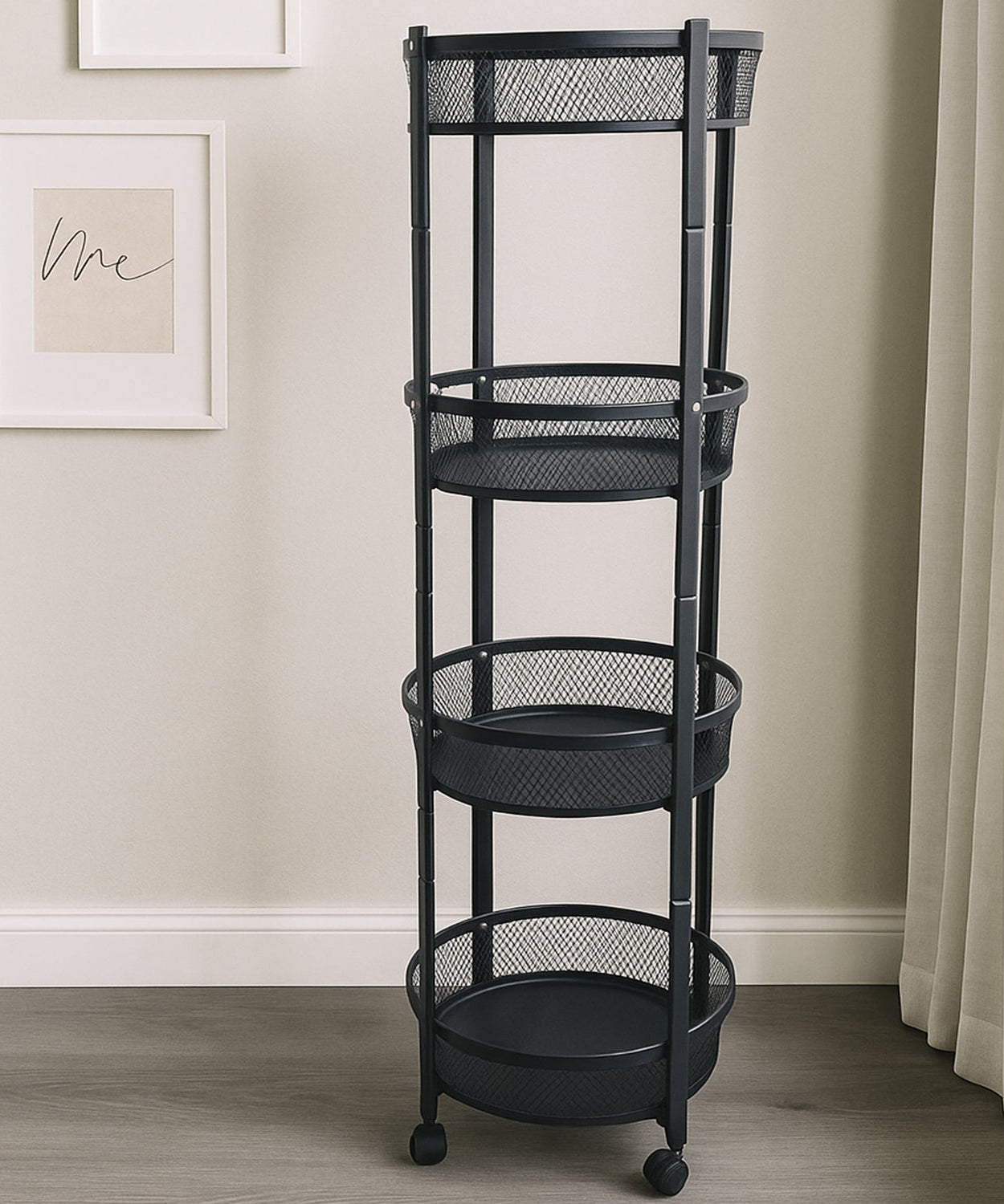 Space-Saving 4-Layer Round Rack